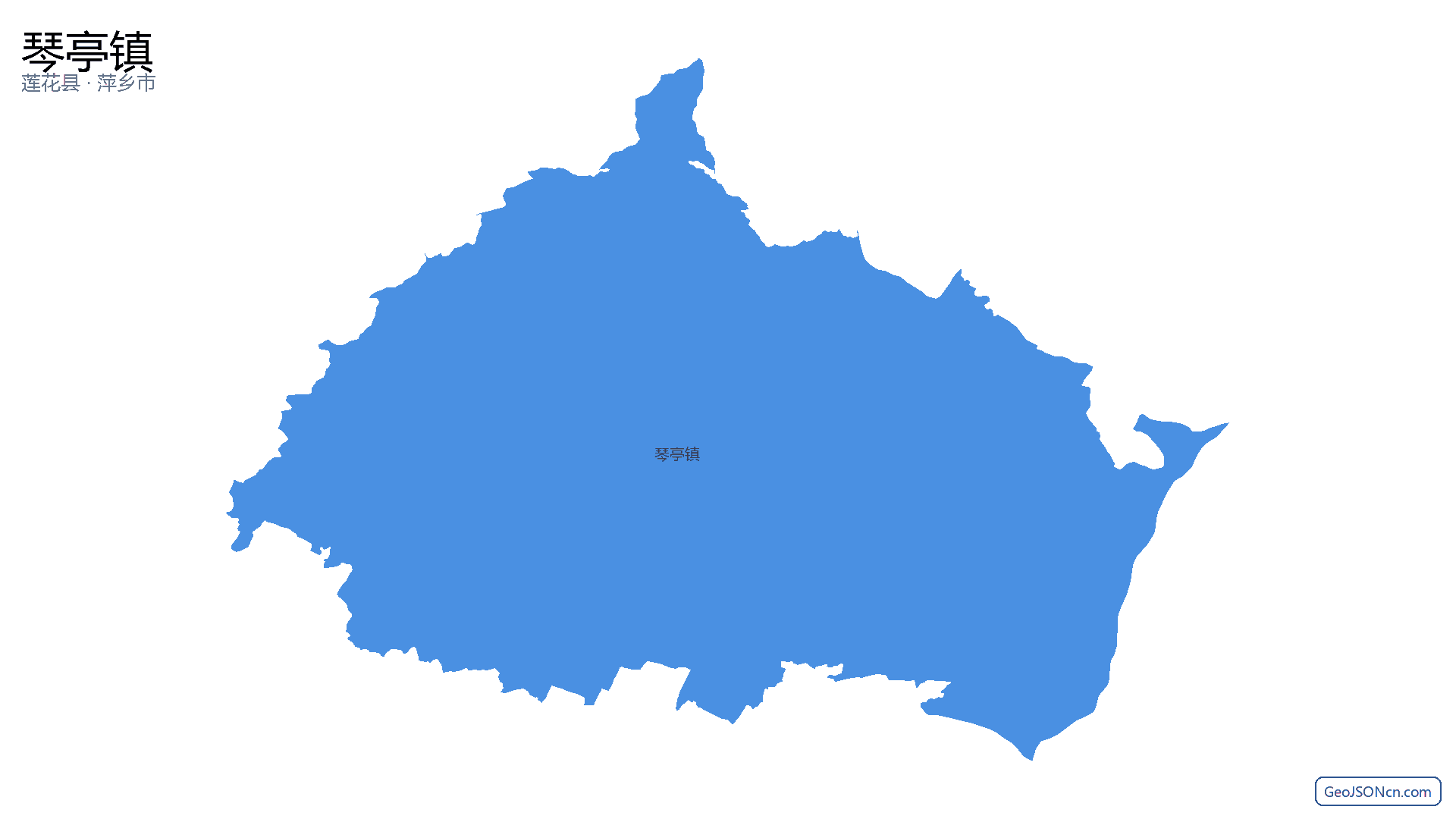 琴亭镇行政区划边界地图（莲花县·萍乡市）,提供GeoJSON、SHP矢量边界数据下载及高清地图大图(PNG/JPG) - GeoJSONcn.com