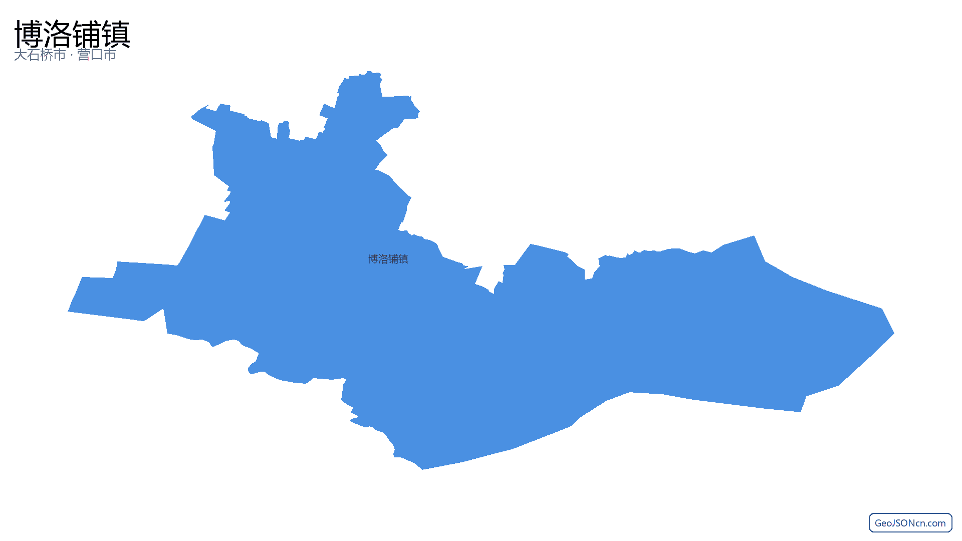 博洛铺镇行政区划边界地图(大石桥市·营口市),提供GeoJSON、SHP矢量边界数据下载及高清地图大图(PNG/JPG) - GeoJSONcn.com