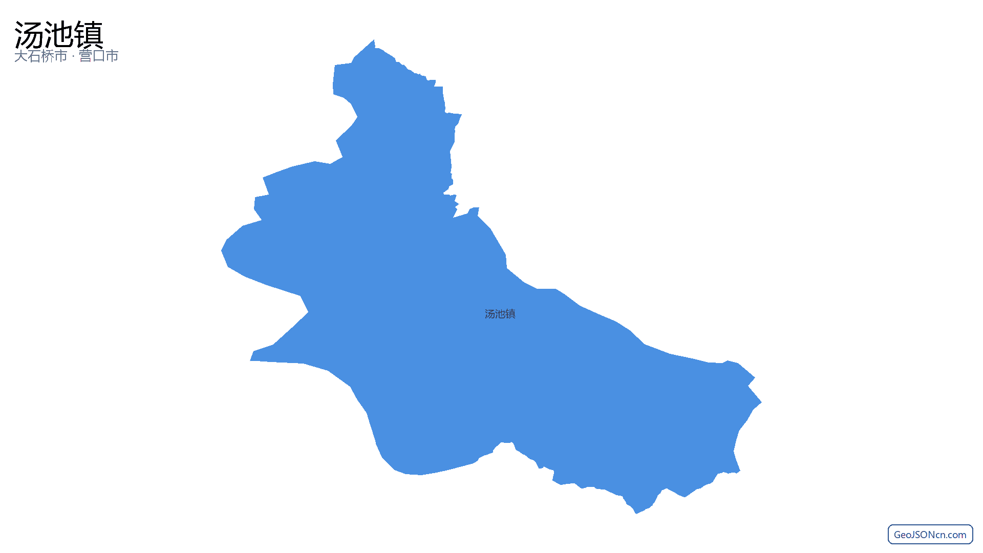 汤池镇行政区划边界地图(大石桥市·营口市),提供GeoJSON、SHP矢量边界数据下载及高清地图大图(PNG/JPG) - GeoJSONcn.com
