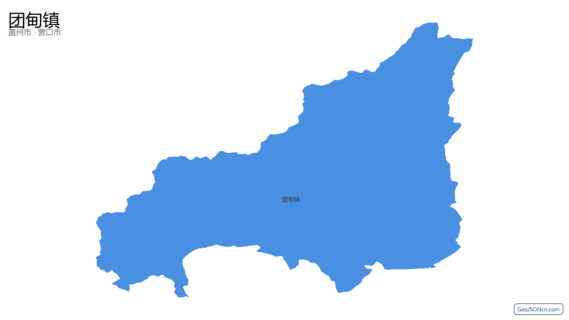 团甸镇行政区划边界地图（盖州市·营口市）,提供GeoJSON、SHP矢量边界数据下载及高清地图大图(PNG/JPG) - GeoJSONcn.com