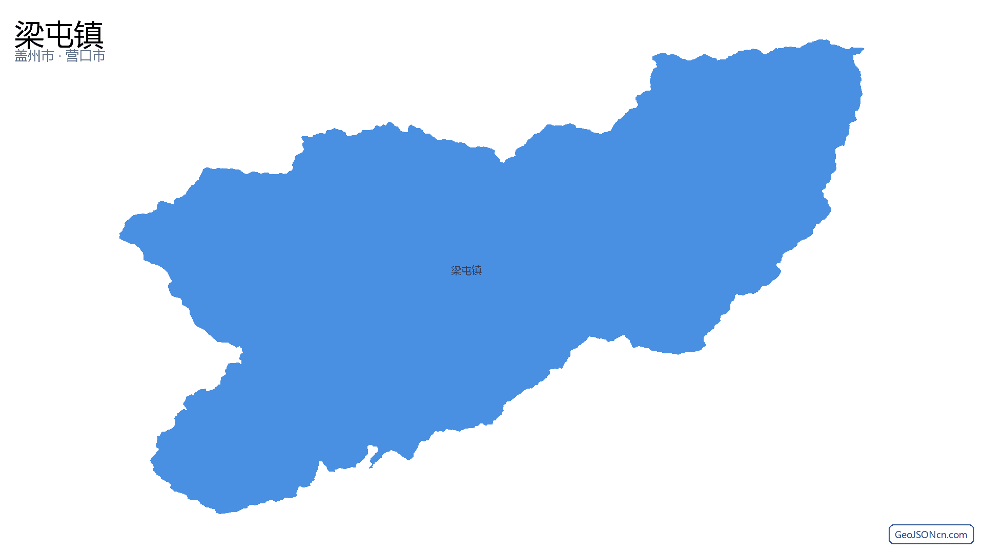 梁屯镇行政区划边界地图（盖州市·营口市）,提供GeoJSON、SHP矢量边界数据下载及高清地图大图(PNG/JPG) - GeoJSONcn.com