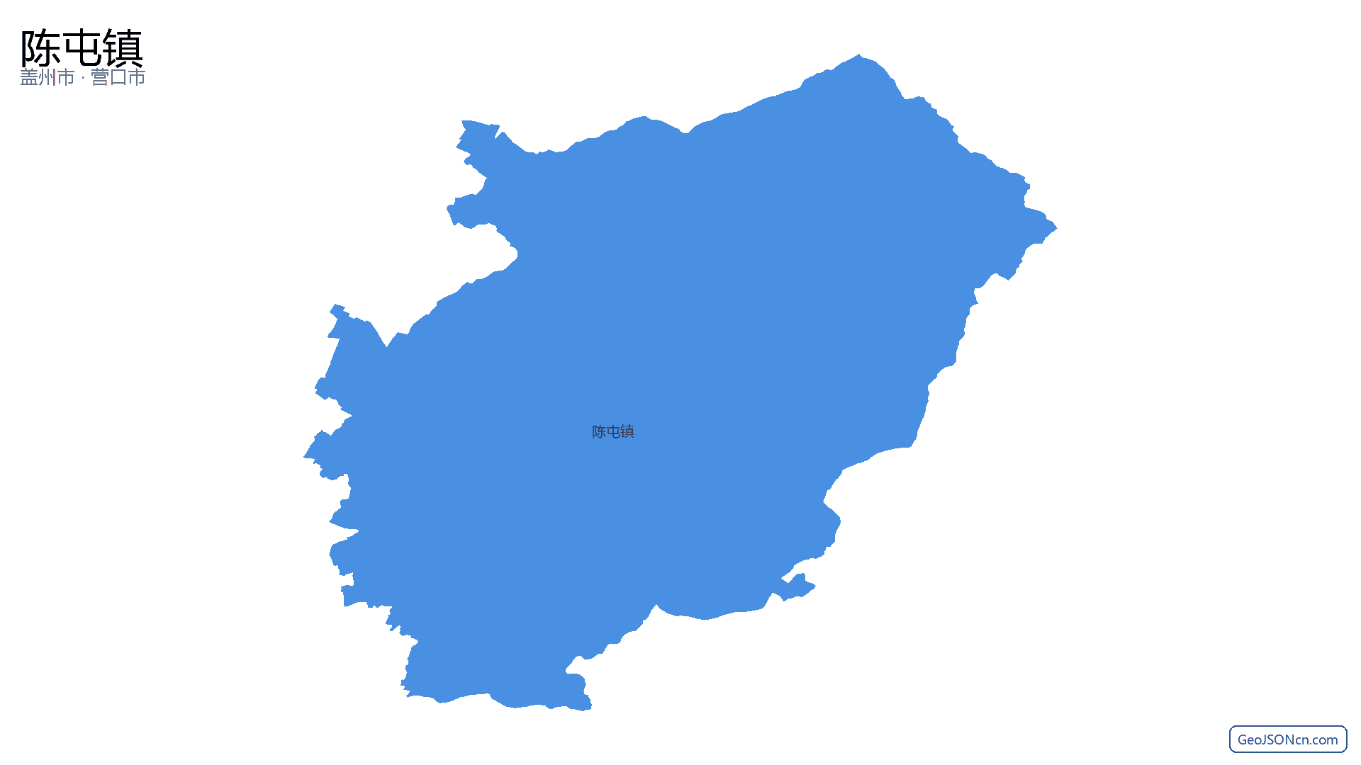 陈屯镇行政区划边界地图（盖州市·营口市）,提供GeoJSON、SHP矢量边界数据下载及高清地图大图(PNG/JPG) - GeoJSONcn.com
