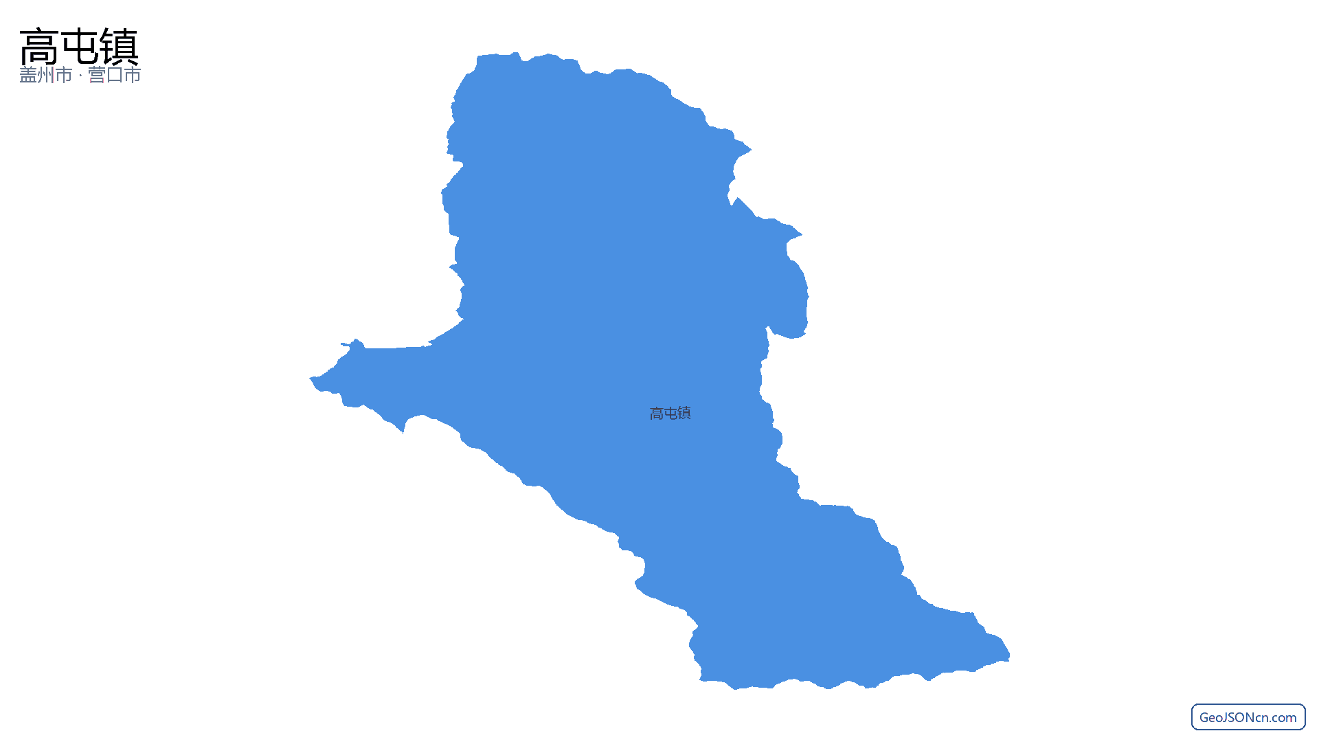 高屯镇行政区划边界地图（盖州市·营口市）,提供GeoJSON、SHP矢量边界数据下载及高清地图大图(PNG/JPG) - GeoJSONcn.com