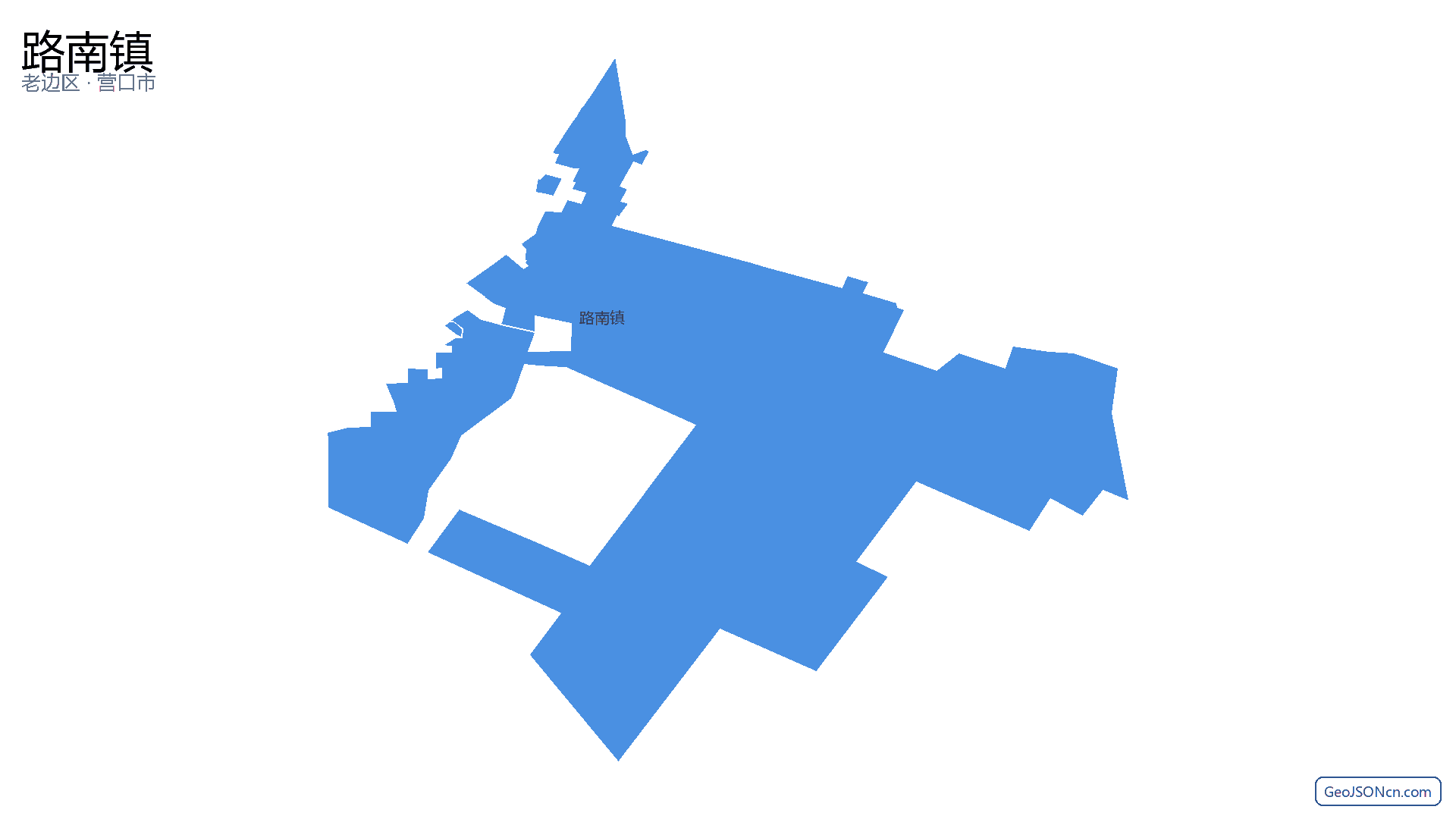 路南镇行政区划边界地图(老边区·营口市),提供GeoJSON、SHP矢量边界数据下载及高清地图大图(PNG/JPG) - GeoJSONcn.com