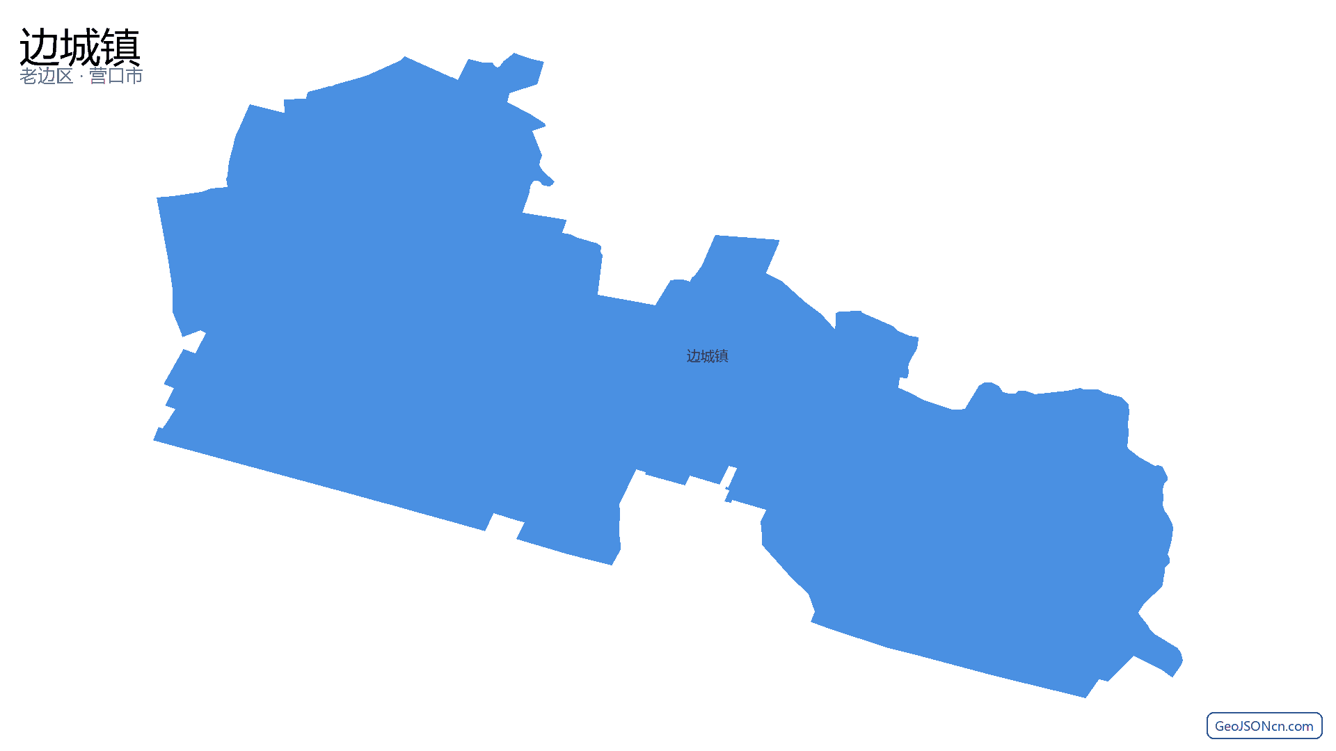 边城镇行政区划边界地图(老边区·营口市),提供GeoJSON、SHP矢量边界数据下载及高清地图大图(PNG/JPG) - GeoJSONcn.com