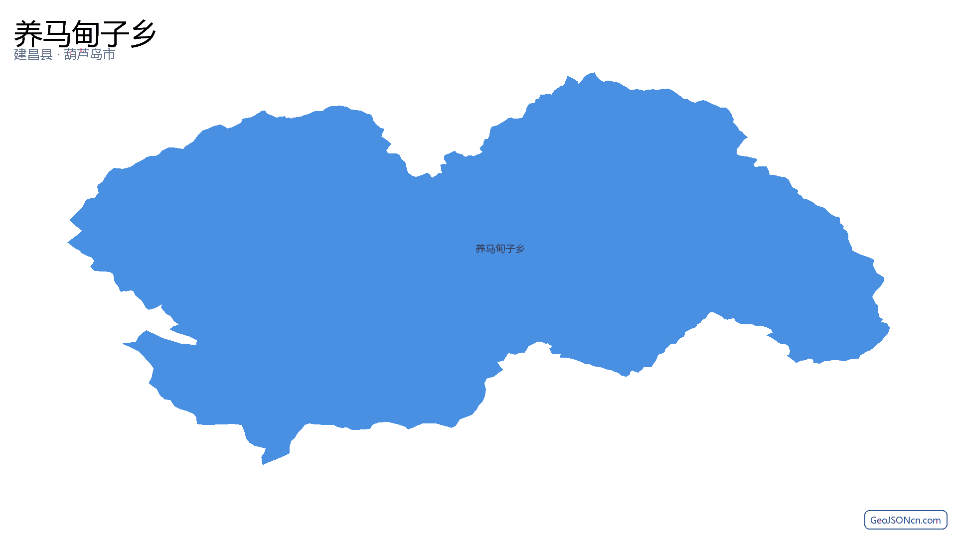 养马甸子乡行政区划边界地图（建昌县·葫芦岛市）,提供GeoJSON、SHP矢量边界数据下载及高清地图大图(PNG/JPG) - GeoJSONcn.com