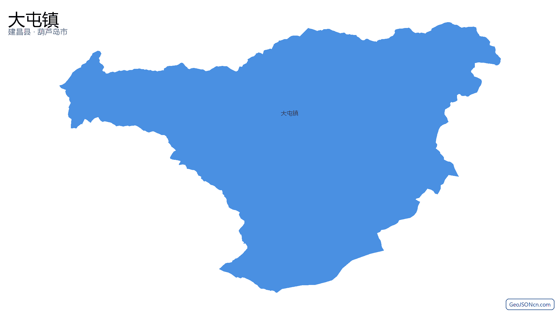 大屯镇行政区划边界地图（建昌县·葫芦岛市）,提供GeoJSON、SHP矢量边界数据下载及高清地图大图(PNG/JPG) - GeoJSONcn.com