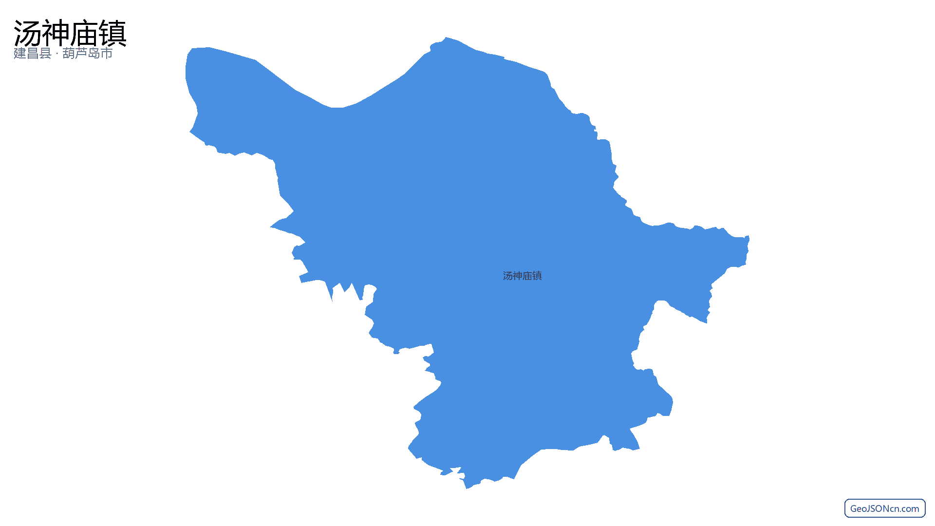 汤神庙镇行政区划边界地图（建昌县·葫芦岛市）,提供GeoJSON、SHP矢量边界数据下载及高清地图大图(PNG/JPG) - GeoJSONcn.com