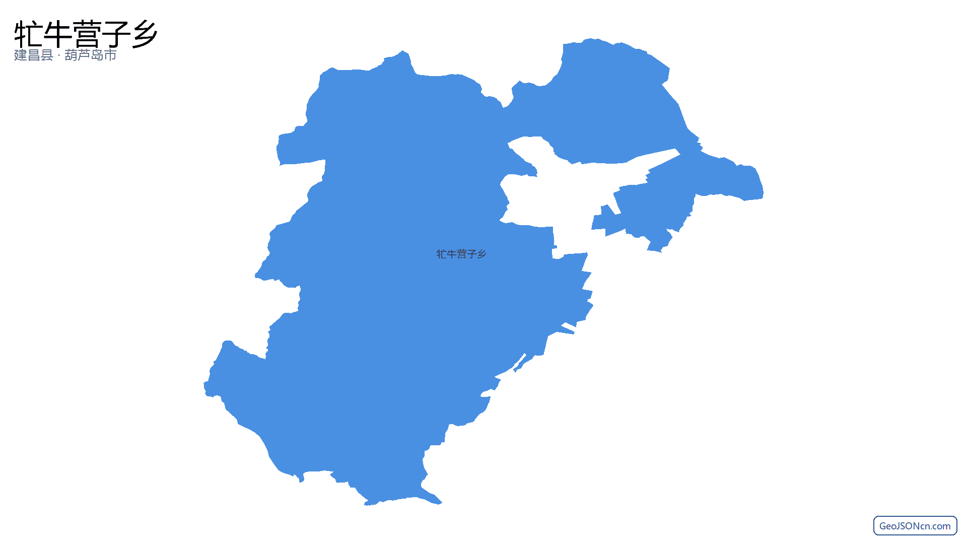 牤牛营子乡行政区划边界地图（建昌县·葫芦岛市）,提供GeoJSON、SHP矢量边界数据下载及高清地图大图(PNG/JPG) - GeoJSONcn.com