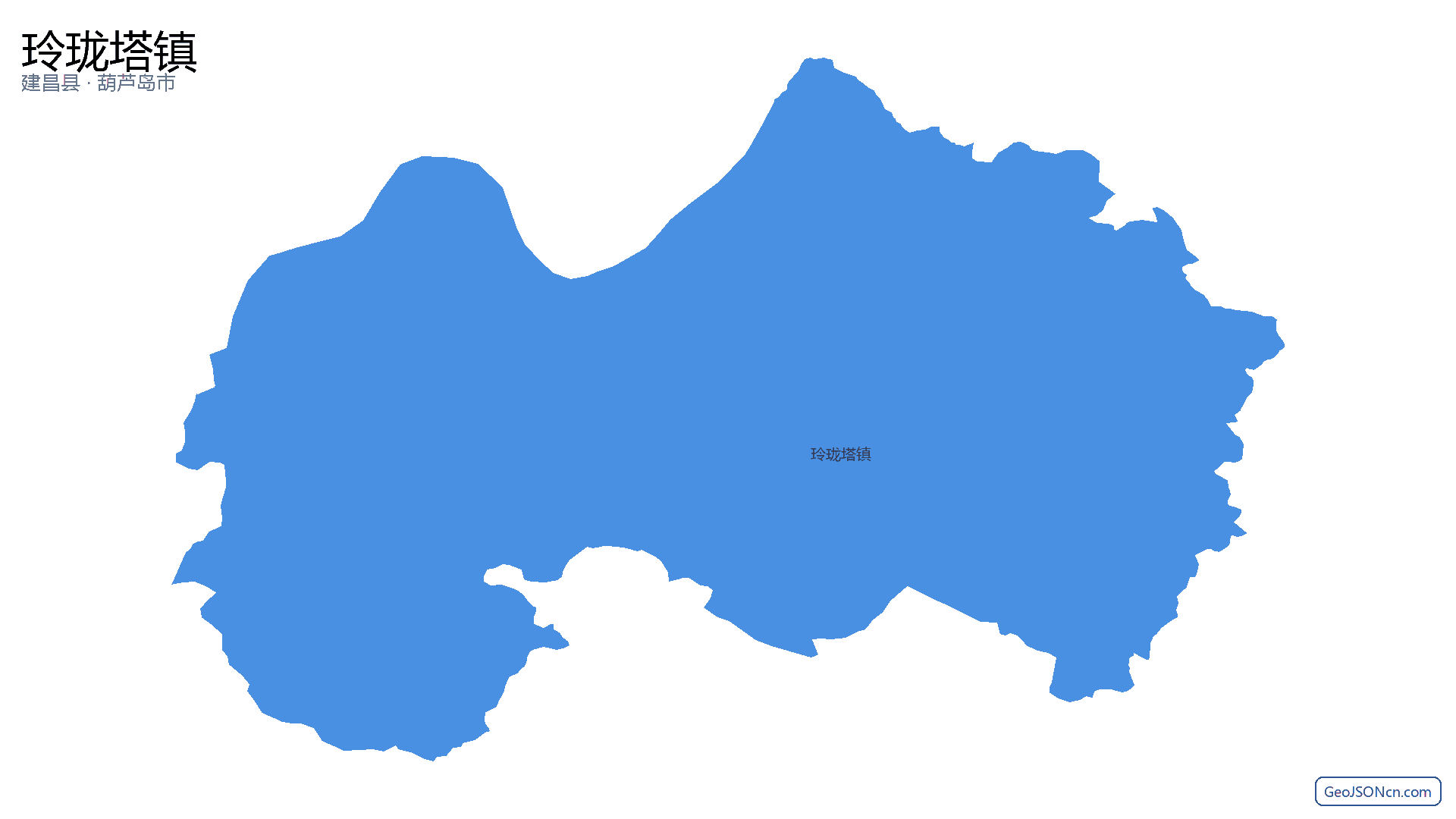 玲珑塔镇行政区划边界地图（建昌县·葫芦岛市）,提供GeoJSON、SHP矢量边界数据下载及高清地图大图(PNG/JPG) - GeoJSONcn.com