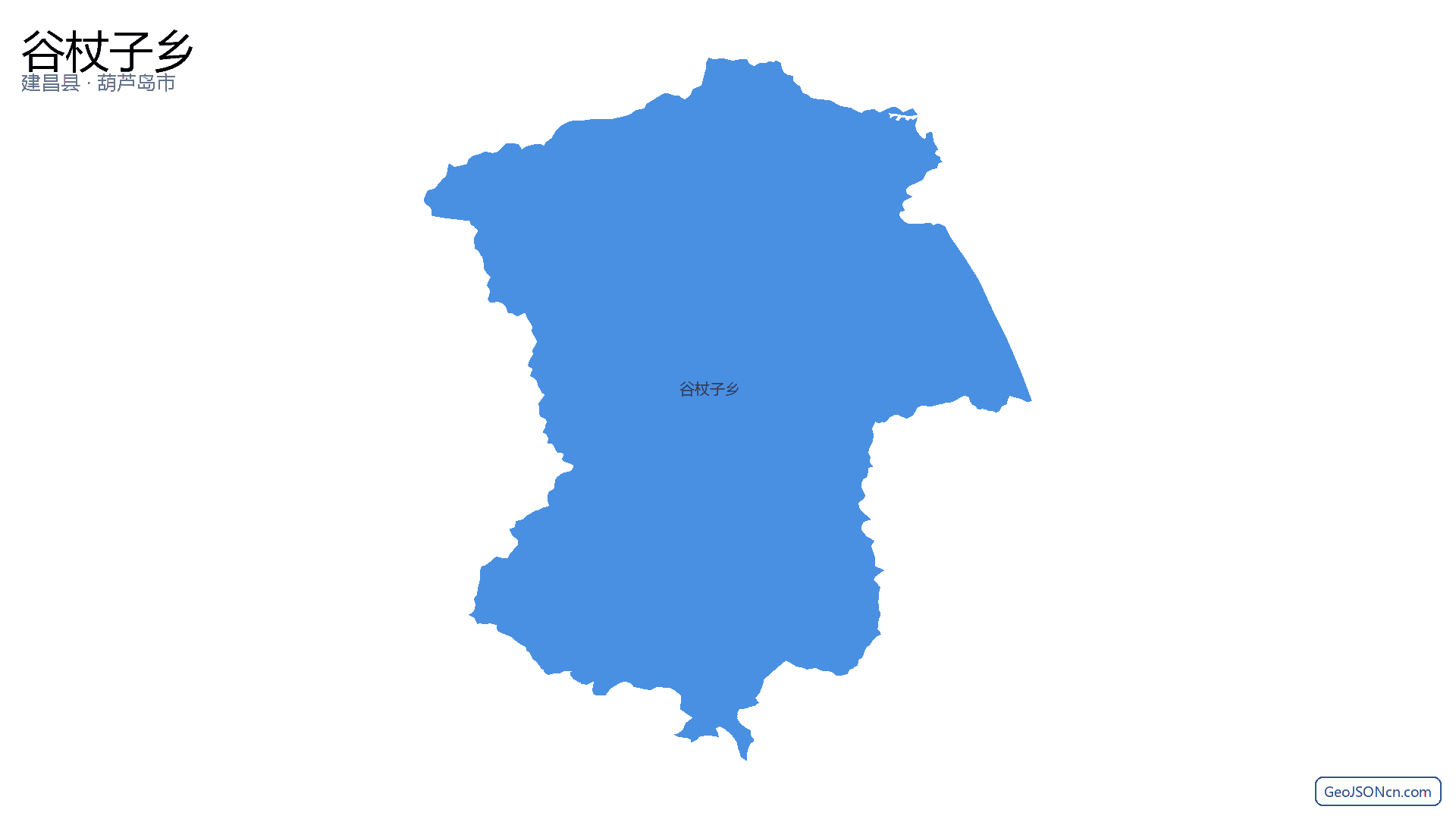 谷杖子乡行政区划边界地图（建昌县·葫芦岛市）,提供GeoJSON、SHP矢量边界数据下载及高清地图大图(PNG/JPG) - GeoJSONcn.com
