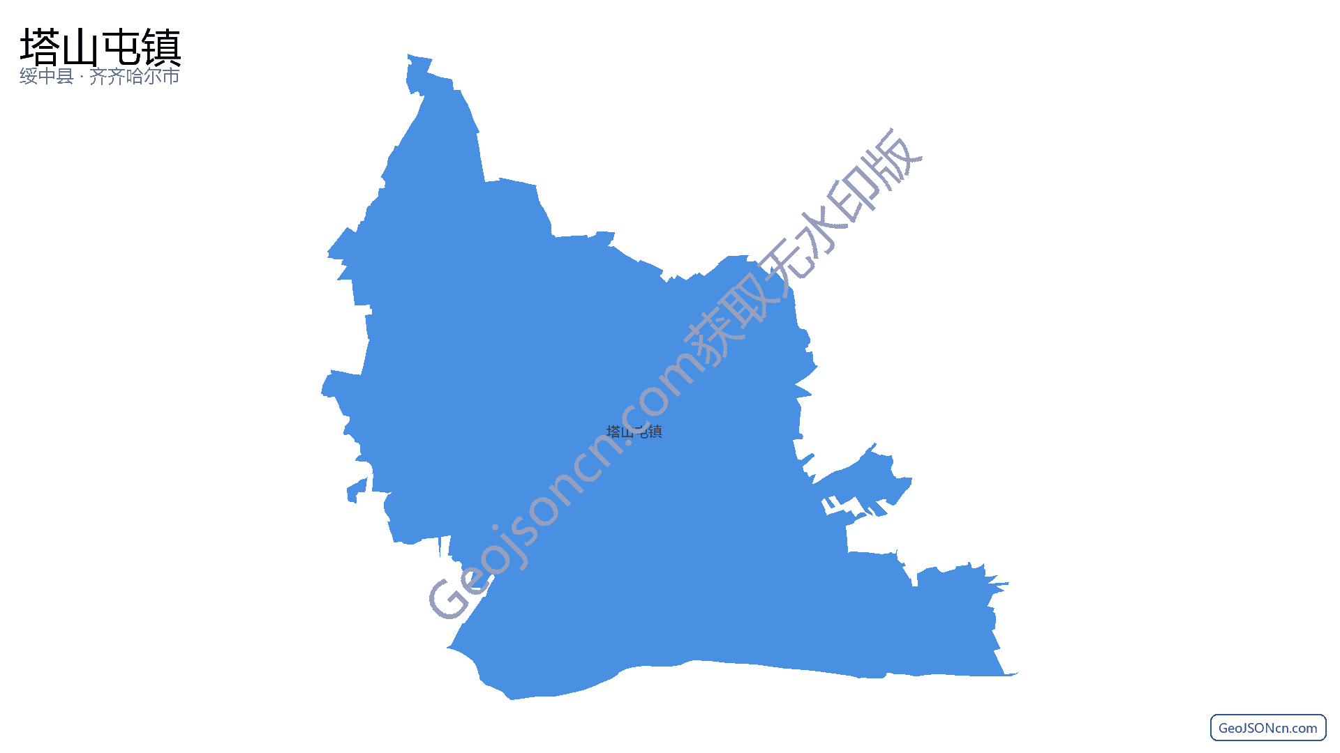 塔山屯镇行政区划边界地图（绥中县·葫芦岛市）,提供GeoJSON、SHP矢量边界数据下载及高清地图大图(PNG/JPG) - GeoJSONcn.com