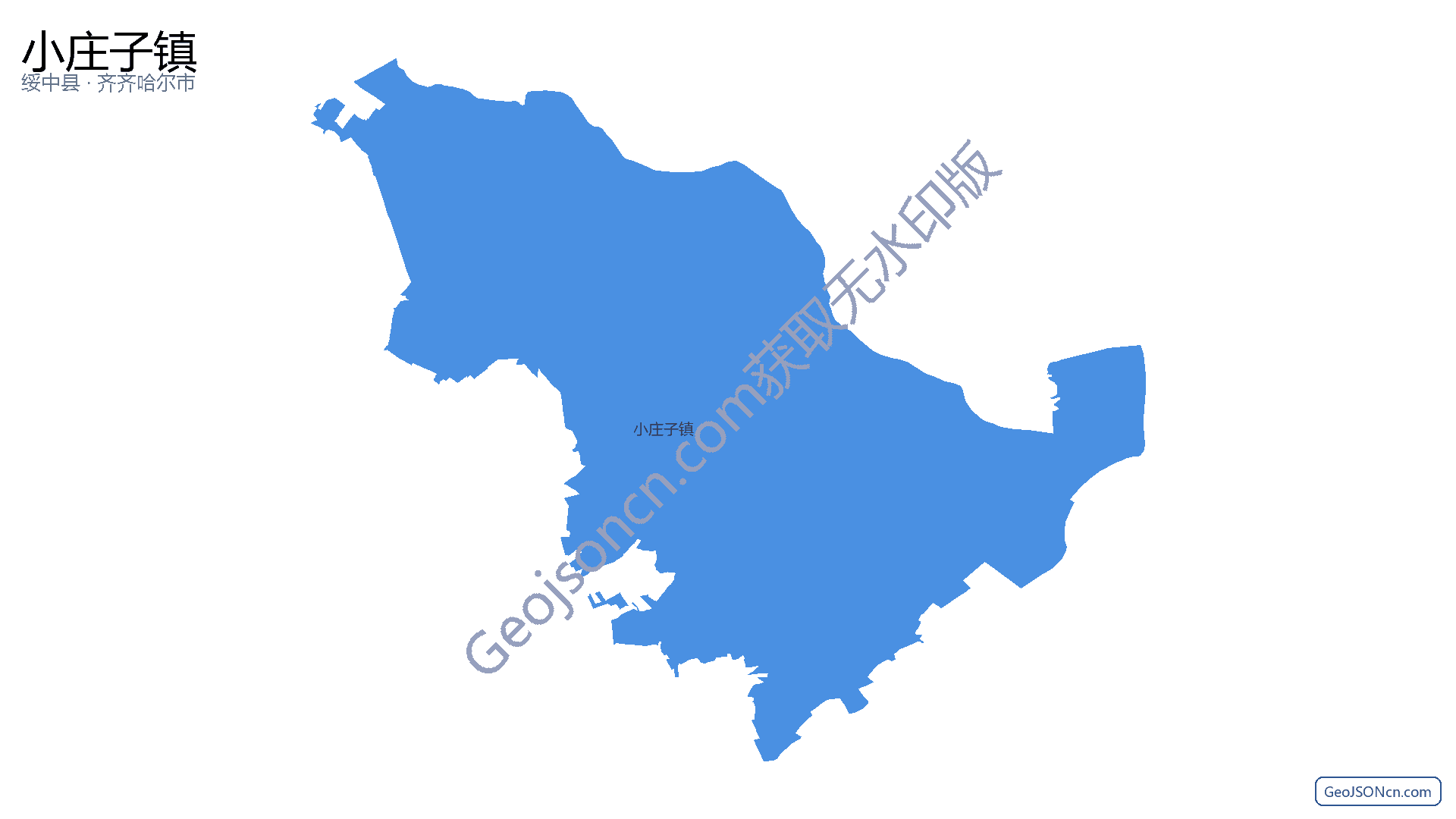 小庄子镇行政区划边界地图（绥中县·葫芦岛市）,提供GeoJSON、SHP矢量边界数据下载及高清地图大图(PNG/JPG) - GeoJSONcn.com