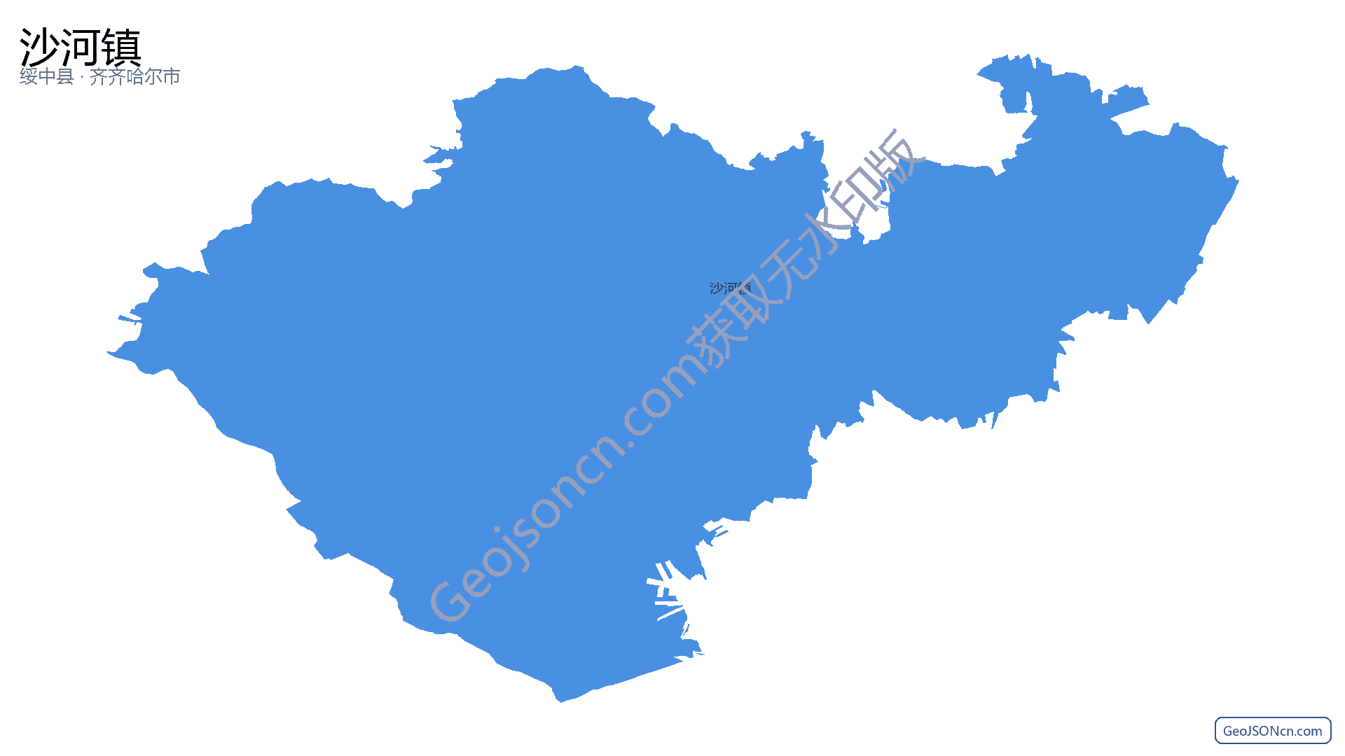 沙河镇行政区划边界地图(绥中县·葫芦岛市),提供GeoJSON、SHP矢量边界数据下载及高清地图大图(PNG/JPG) - GeoJSONcn.com