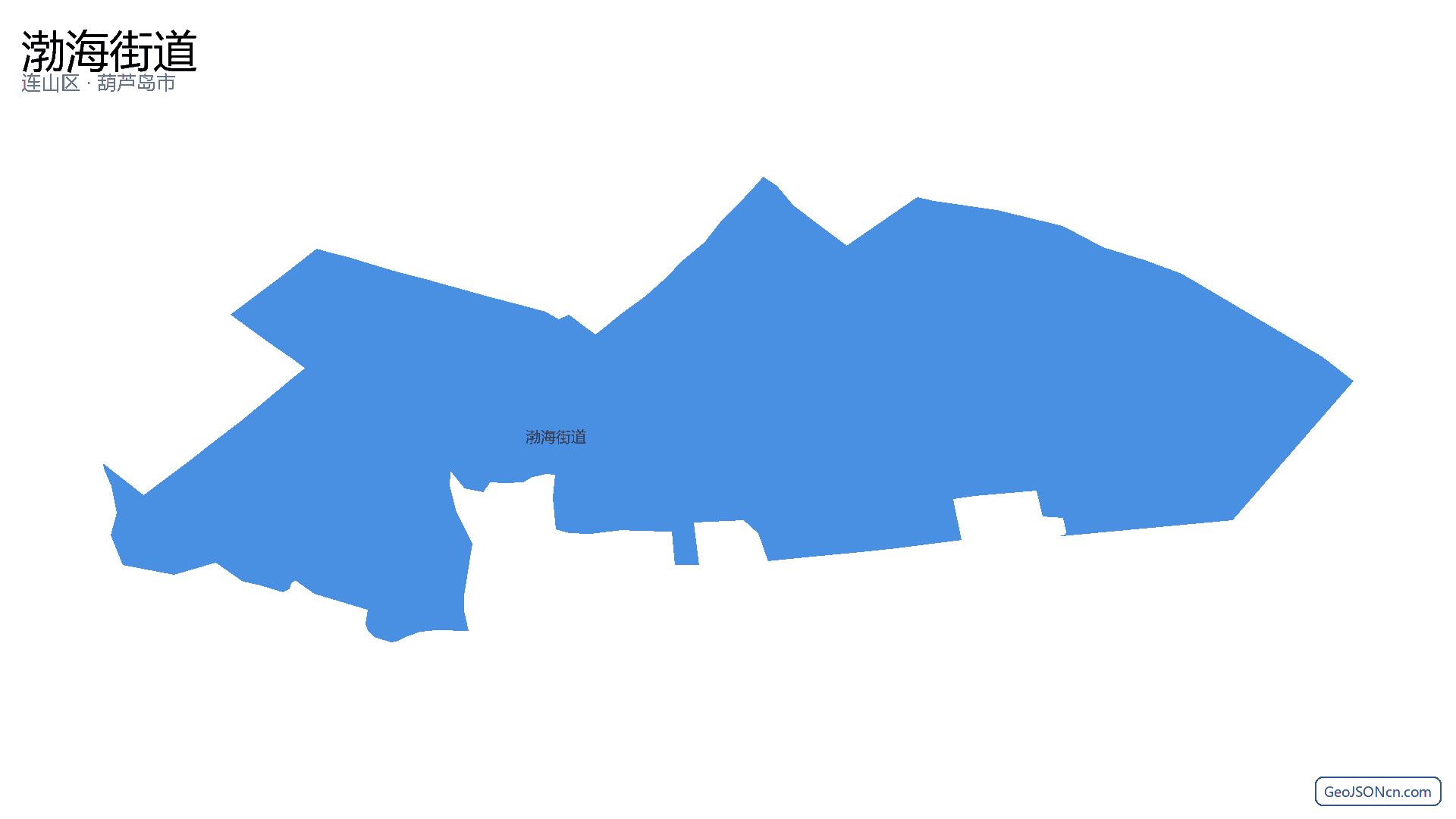 渤海街道行政区划边界地图（连山区·葫芦岛市）,提供GeoJSON、SHP矢量边界数据下载及高清地图大图(PNG/JPG) - GeoJSONcn.com