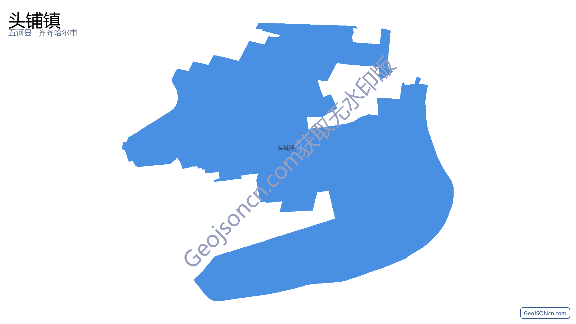 头铺镇行政区划边界地图（五河县·蚌埠市）,提供GeoJSON、SHP矢量边界数据下载及高清地图大图(PNG/JPG) - GeoJSONcn.com
