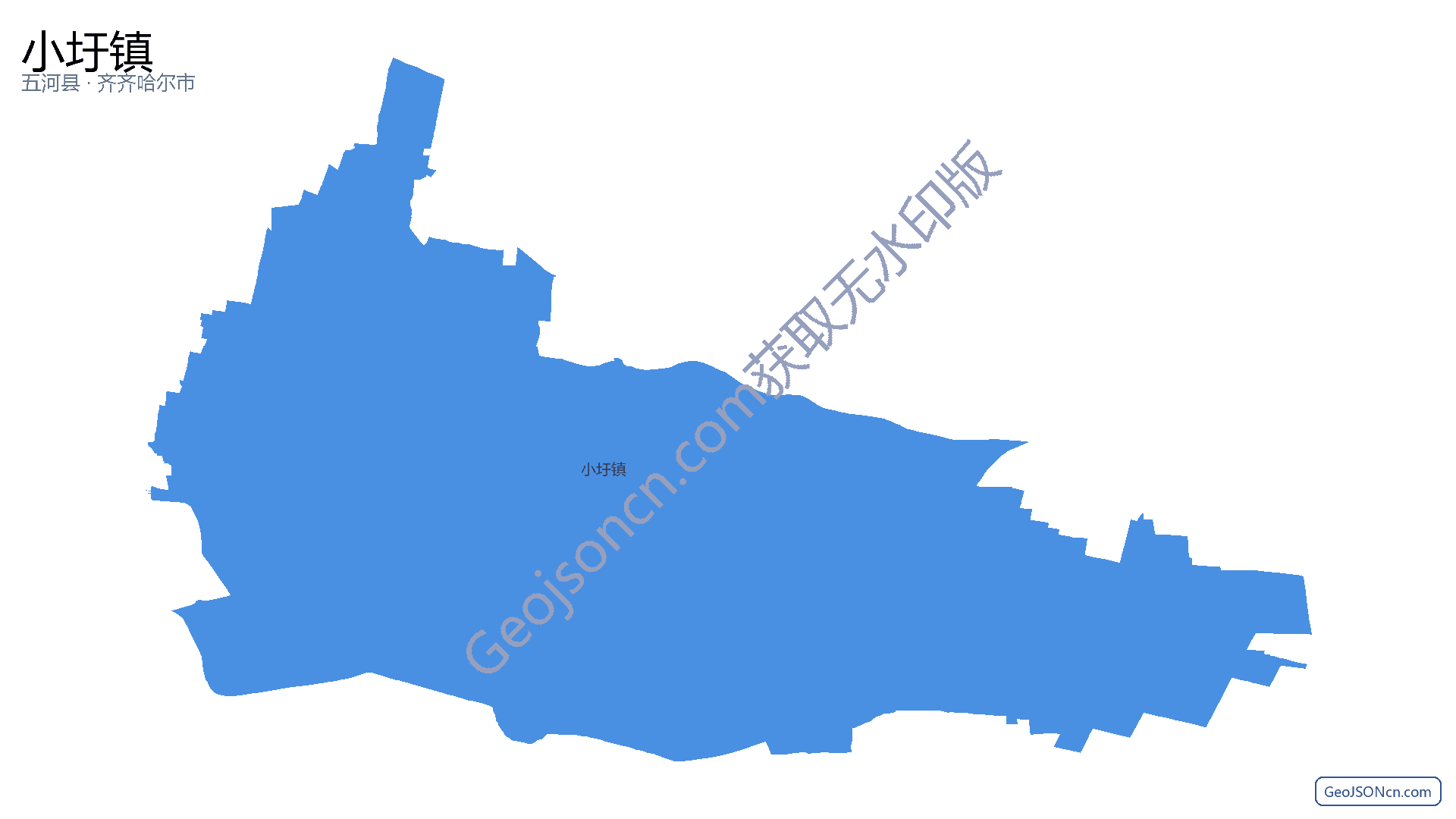 小圩镇行政区划边界地图（五河县·蚌埠市）,提供GeoJSON、SHP矢量边界数据下载及高清地图大图(PNG/JPG) - GeoJSONcn.com