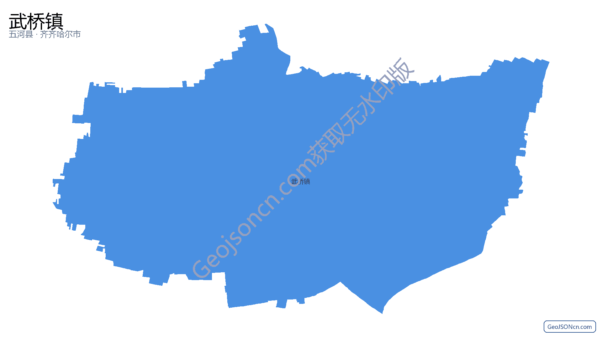 武桥镇行政区划边界地图（五河县·蚌埠市）,提供GeoJSON、SHP矢量边界数据下载及高清地图大图(PNG/JPG) - GeoJSONcn.com