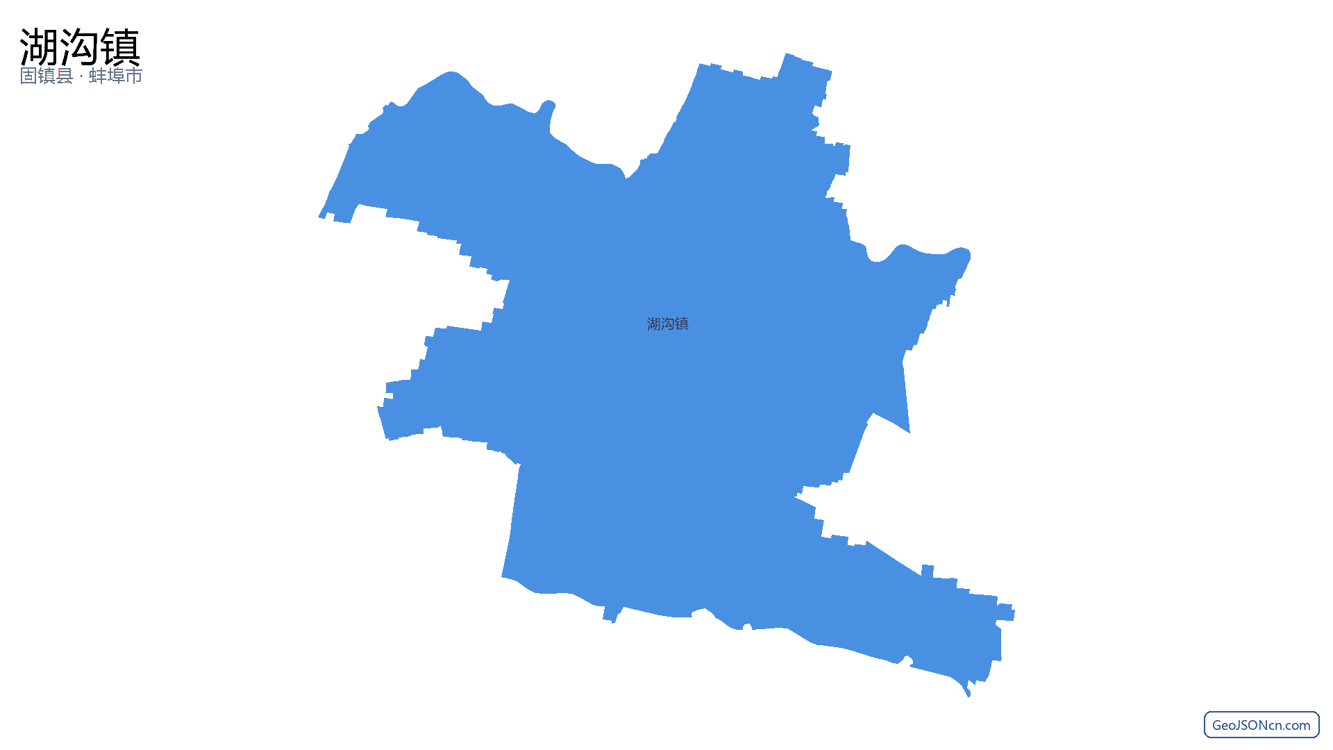 湖沟镇行政区划边界地图（固镇县·蚌埠市）,提供GeoJSON、SHP矢量边界数据下载及高清地图大图(PNG/JPG) - GeoJSONcn.com