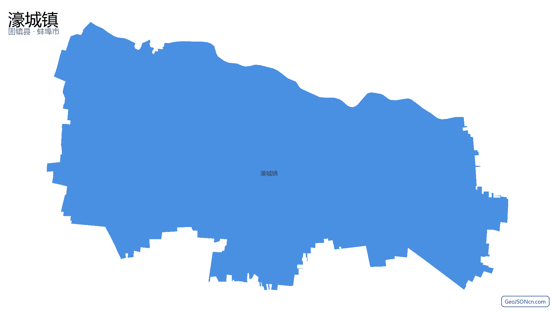 濠城镇行政区划边界地图（固镇县·蚌埠市）,提供GeoJSON、SHP矢量边界数据下载及高清地图大图(PNG/JPG) - GeoJSONcn.com