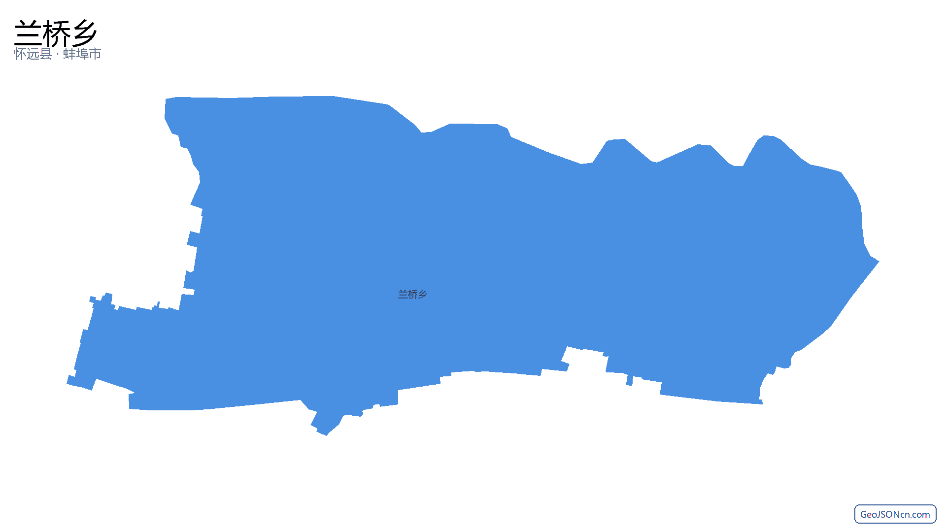 兰桥乡行政区划边界地图（怀远县·蚌埠市）,提供GeoJSON、SHP矢量边界数据下载及高清地图大图(PNG/JPG) - GeoJSONcn.com