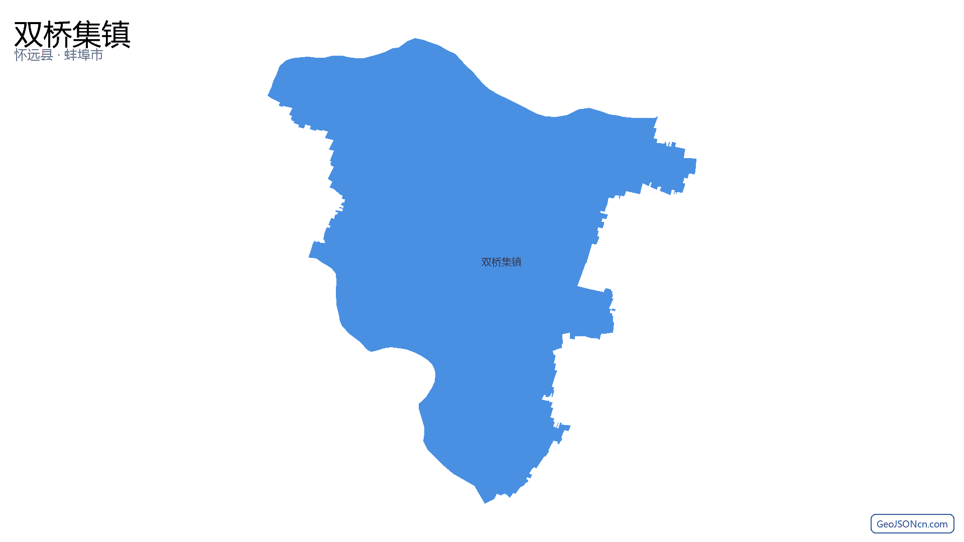 双桥集镇行政区划边界地图（怀远县·蚌埠市）,提供GeoJSON、SHP矢量边界数据下载及高清地图大图(PNG/JPG) - GeoJSONcn.com