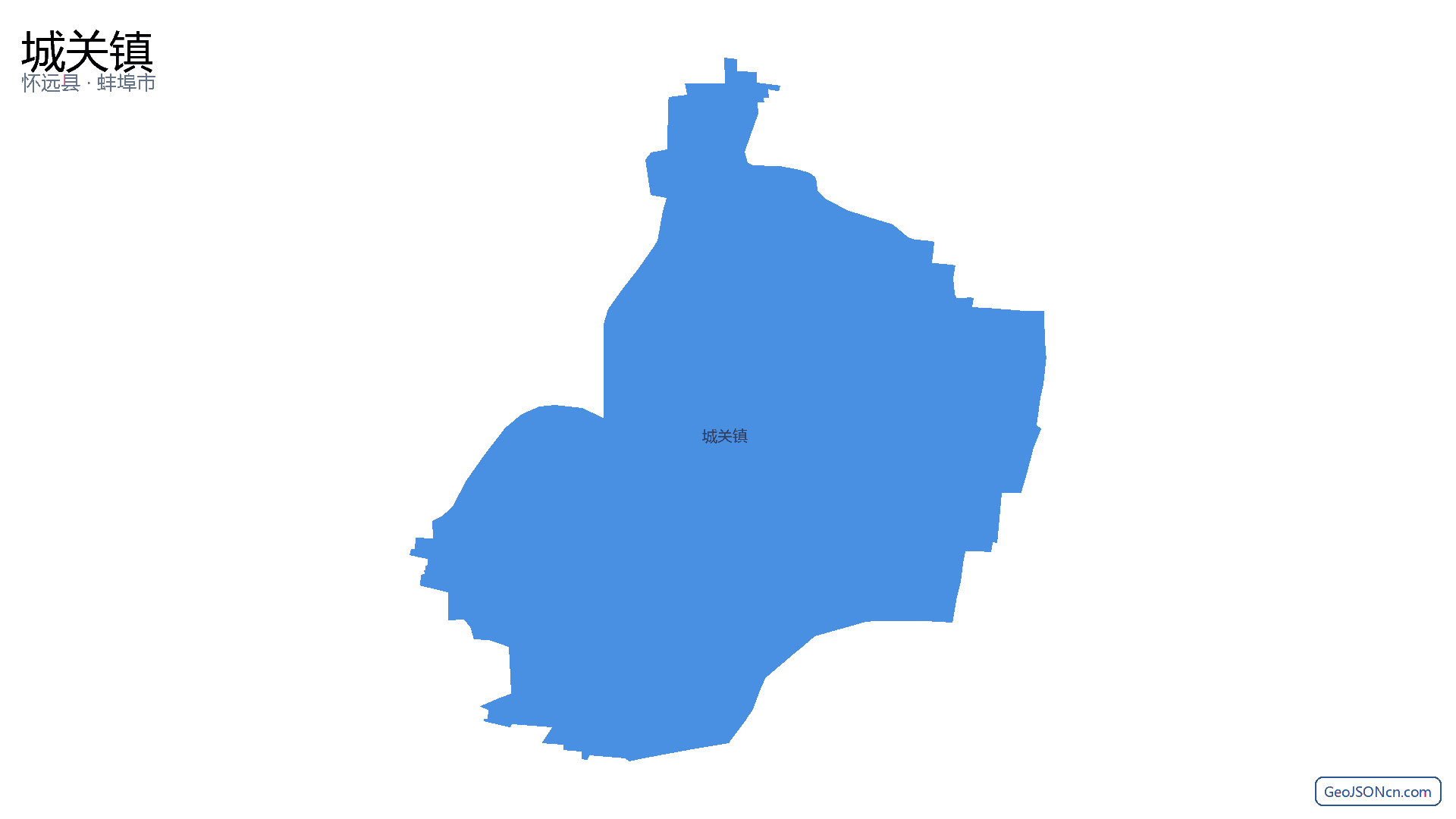 城关镇行政区划边界地图（怀远县·蚌埠市）,提供GeoJSON、SHP矢量边界数据下载及高清地图大图(PNG/JPG) - GeoJSONcn.com
