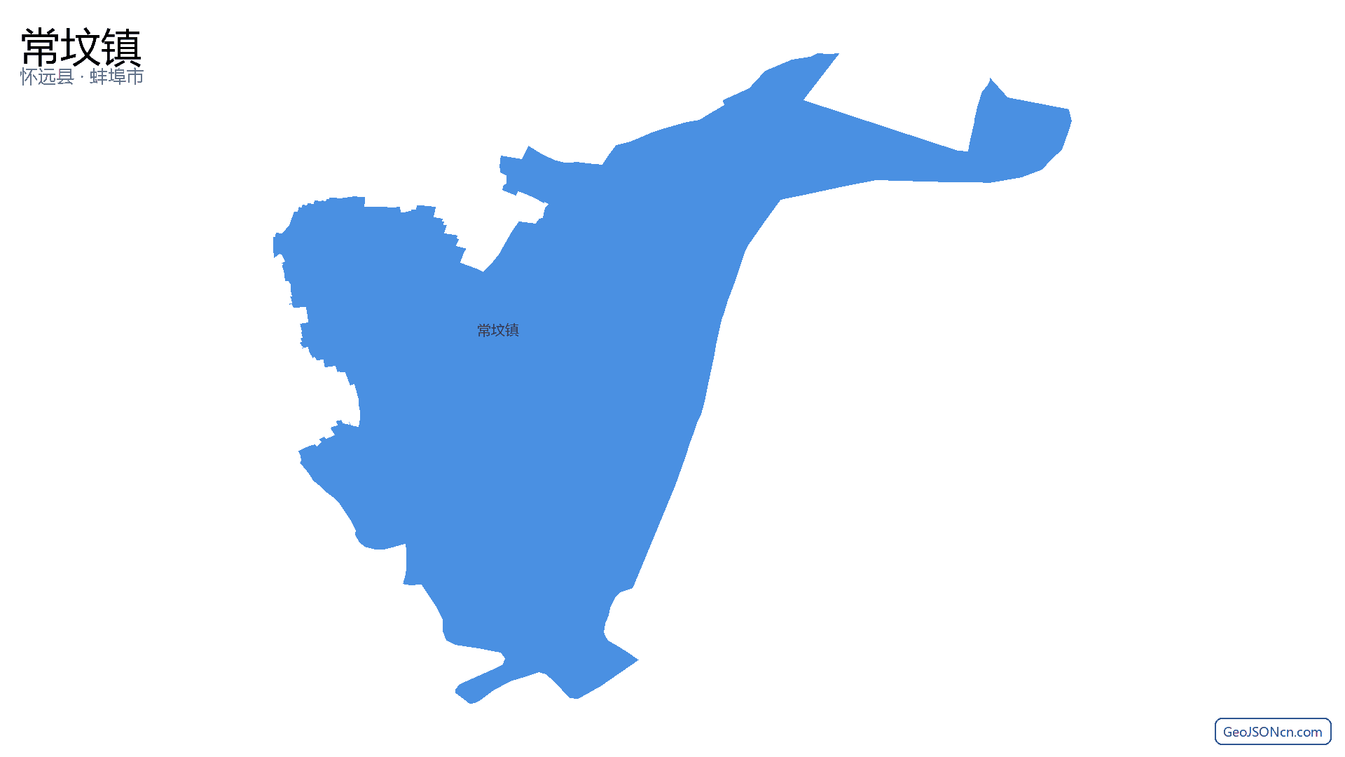 常坟镇行政区划边界地图（怀远县·蚌埠市）,提供GeoJSON、SHP矢量边界数据下载及高清地图大图(PNG/JPG) - GeoJSONcn.com