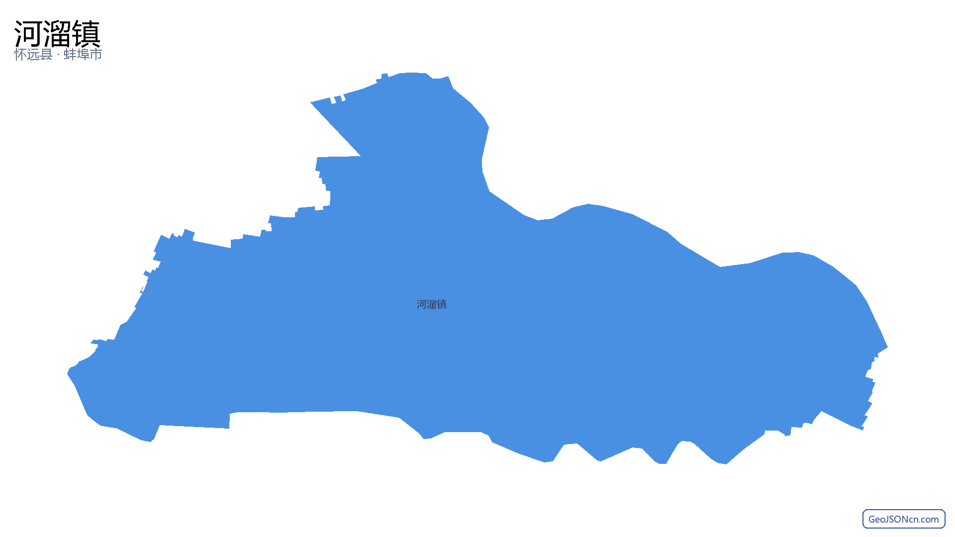 河溜镇行政区划边界地图（怀远县·蚌埠市）,提供GeoJSON、SHP矢量边界数据下载及高清地图大图(PNG/JPG) - GeoJSONcn.com