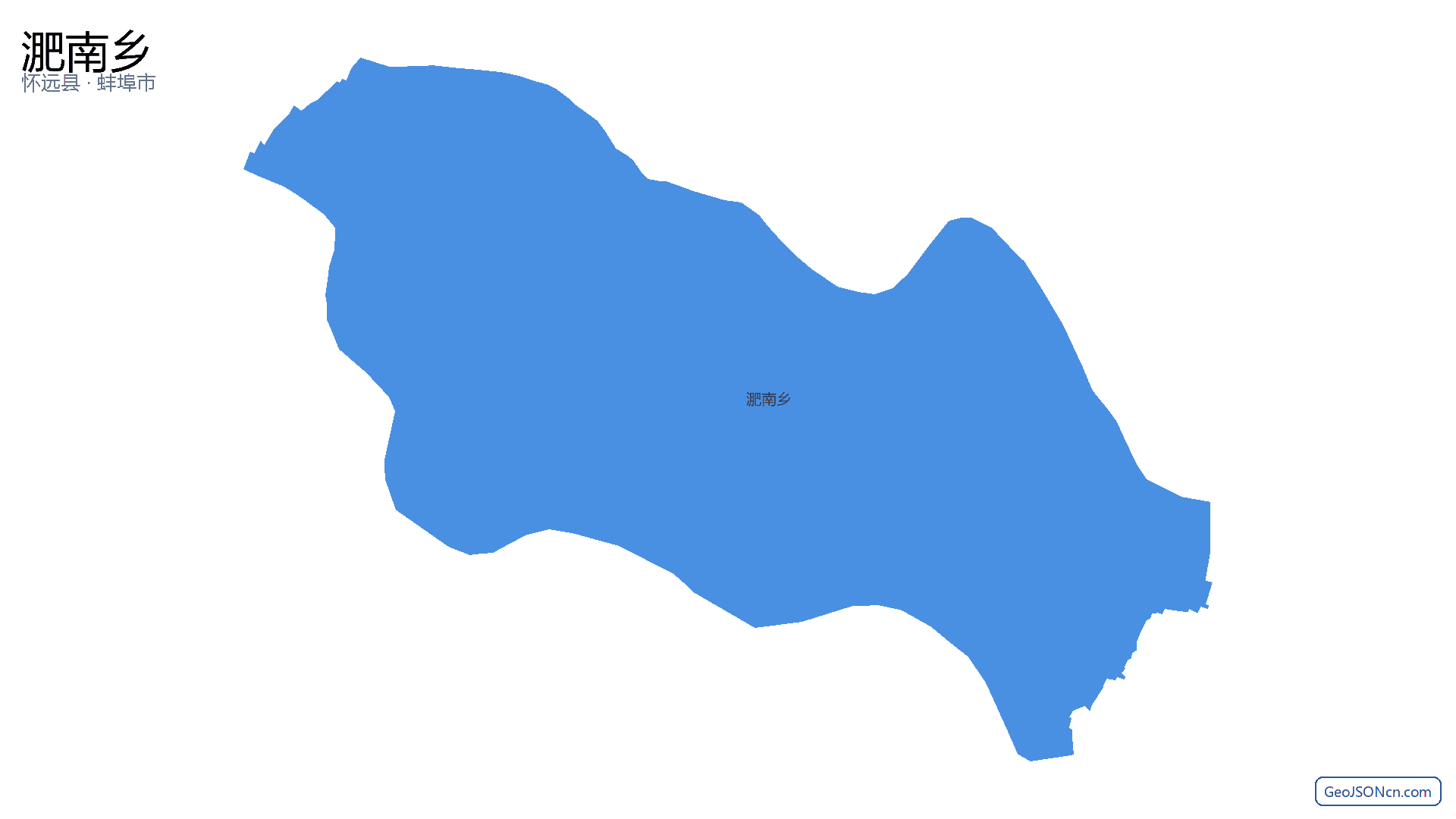 淝南乡行政区划边界地图（怀远县·蚌埠市）,提供GeoJSON、SHP矢量边界数据下载及高清地图大图(PNG/JPG) - GeoJSONcn.com
