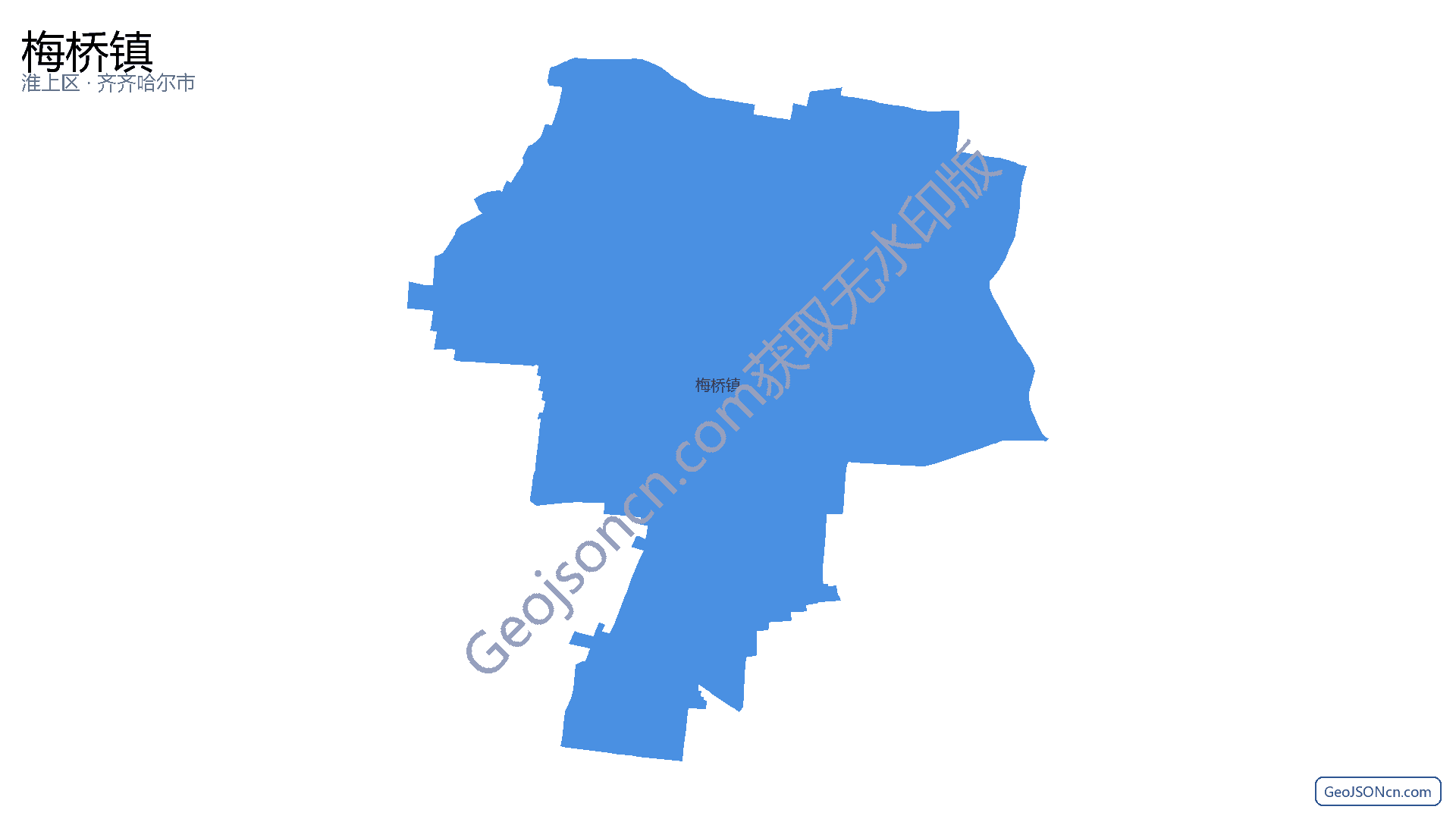 梅桥镇行政区划边界地图(淮上区·蚌埠市),提供GeoJSON、SHP矢量边界数据下载及高清地图大图(PNG/JPG) - GeoJSONcn.com
