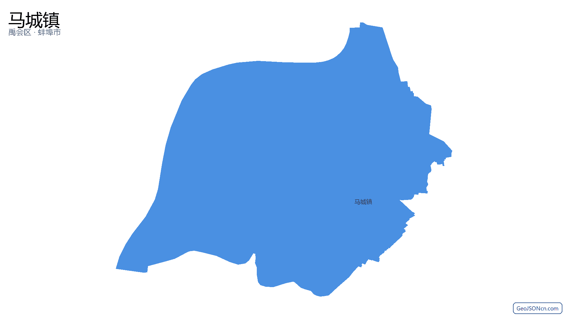 马城镇行政区划边界地图(禹会区·蚌埠市),提供GeoJSON、SHP矢量边界数据下载及高清地图大图(PNG/JPG) - GeoJSONcn.com