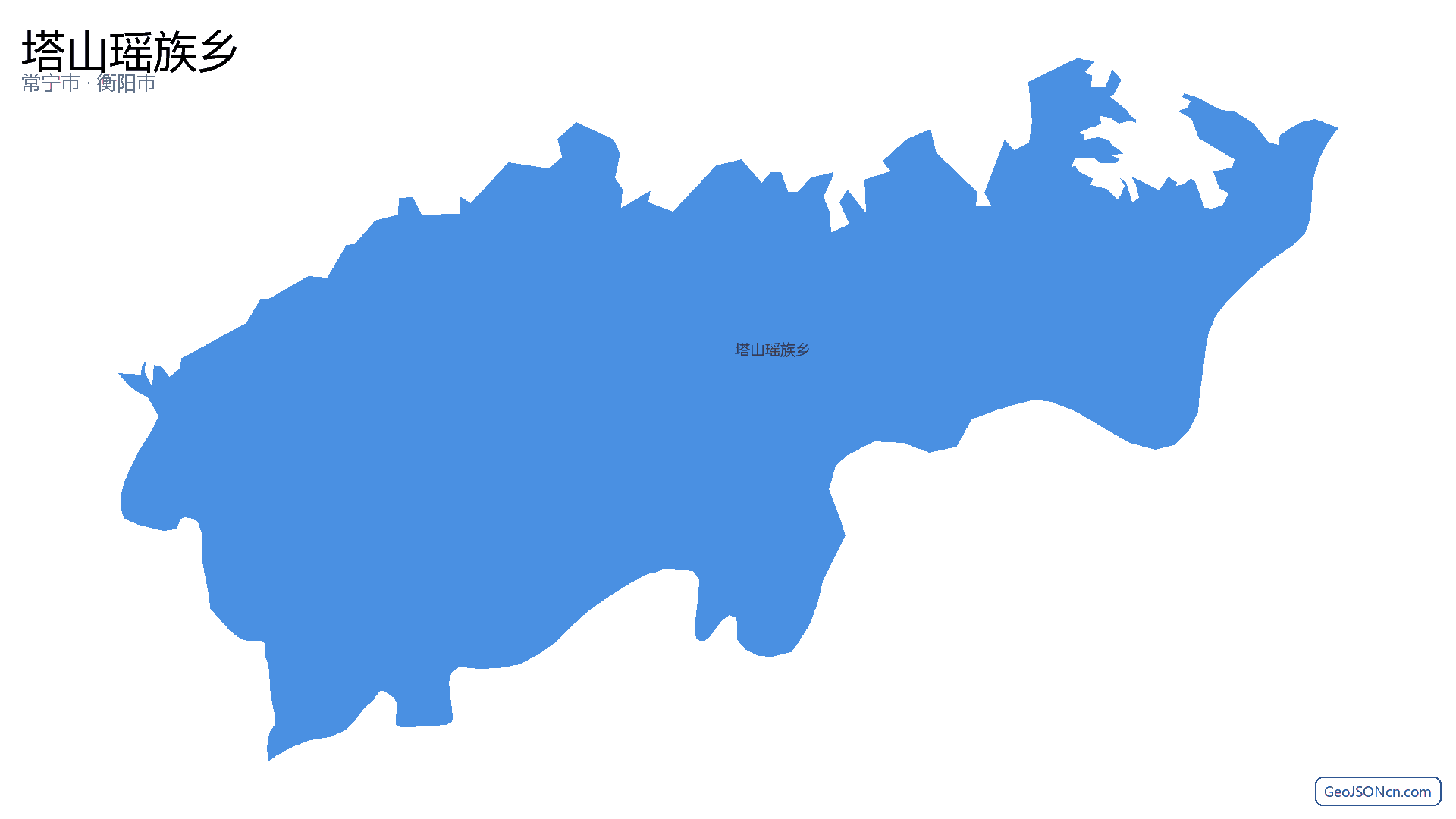 塔山瑶族乡行政区划边界地图(常宁市·衡阳市),提供GeoJSON、SHP矢量边界数据下载及高清地图大图(PNG/JPG) - GeoJSONcn.com