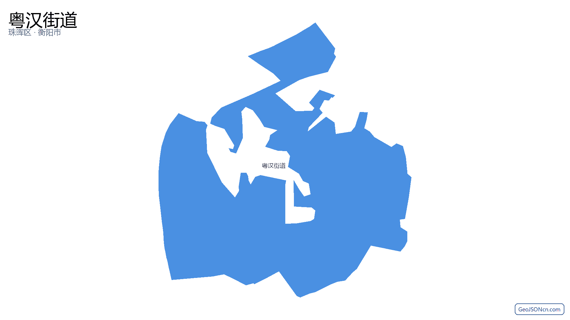 粤汉街道行政区划边界地图(珠晖区·衡阳市),提供GeoJSON、SHP矢量边界数据下载及高清地图大图(PNG/JPG) - GeoJSONcn.com