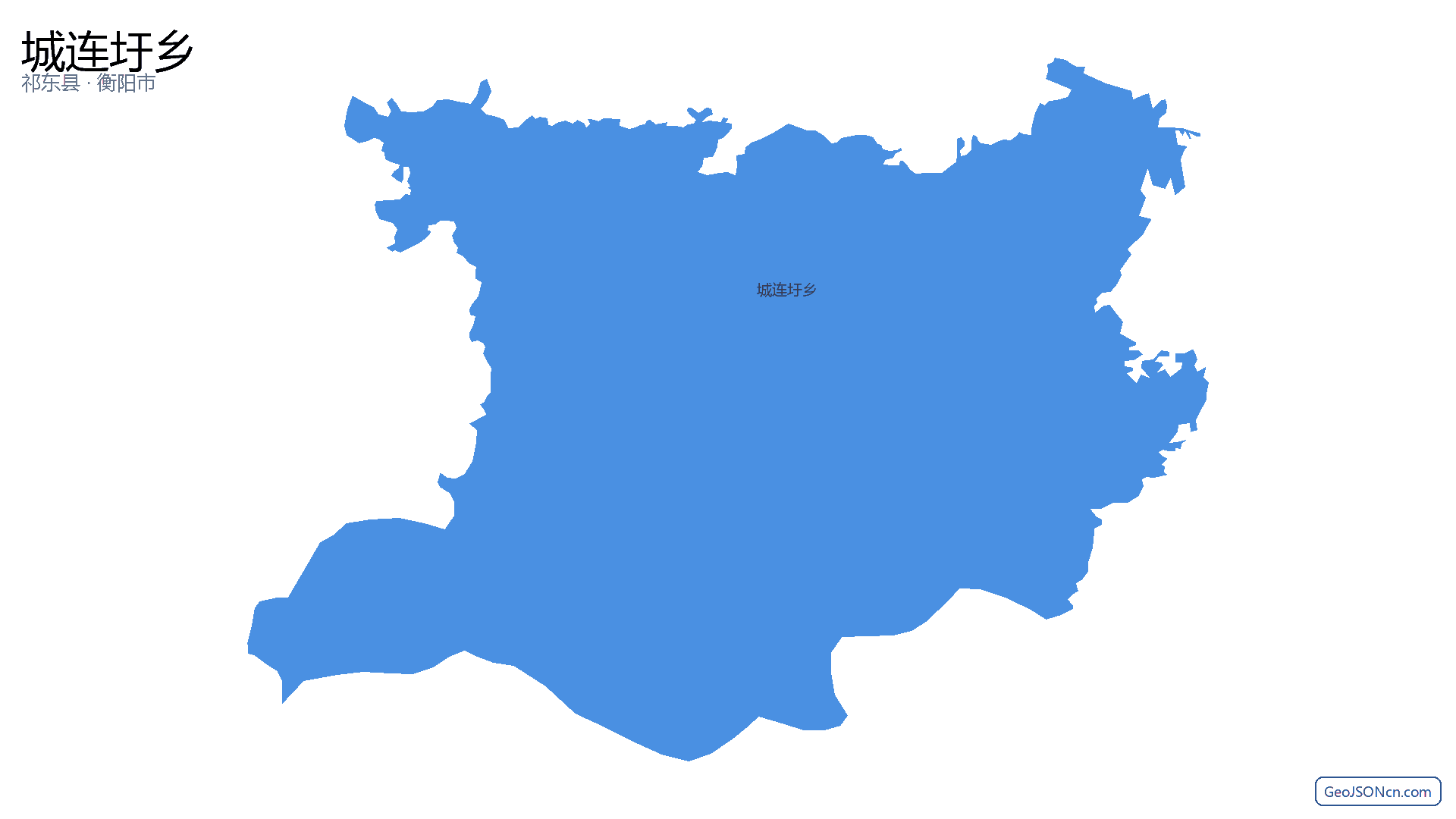 城连圩乡行政区划边界地图（祁东县·衡阳市）,提供GeoJSON、SHP矢量边界数据下载及高清地图大图(PNG/JPG) - GeoJSONcn.com
