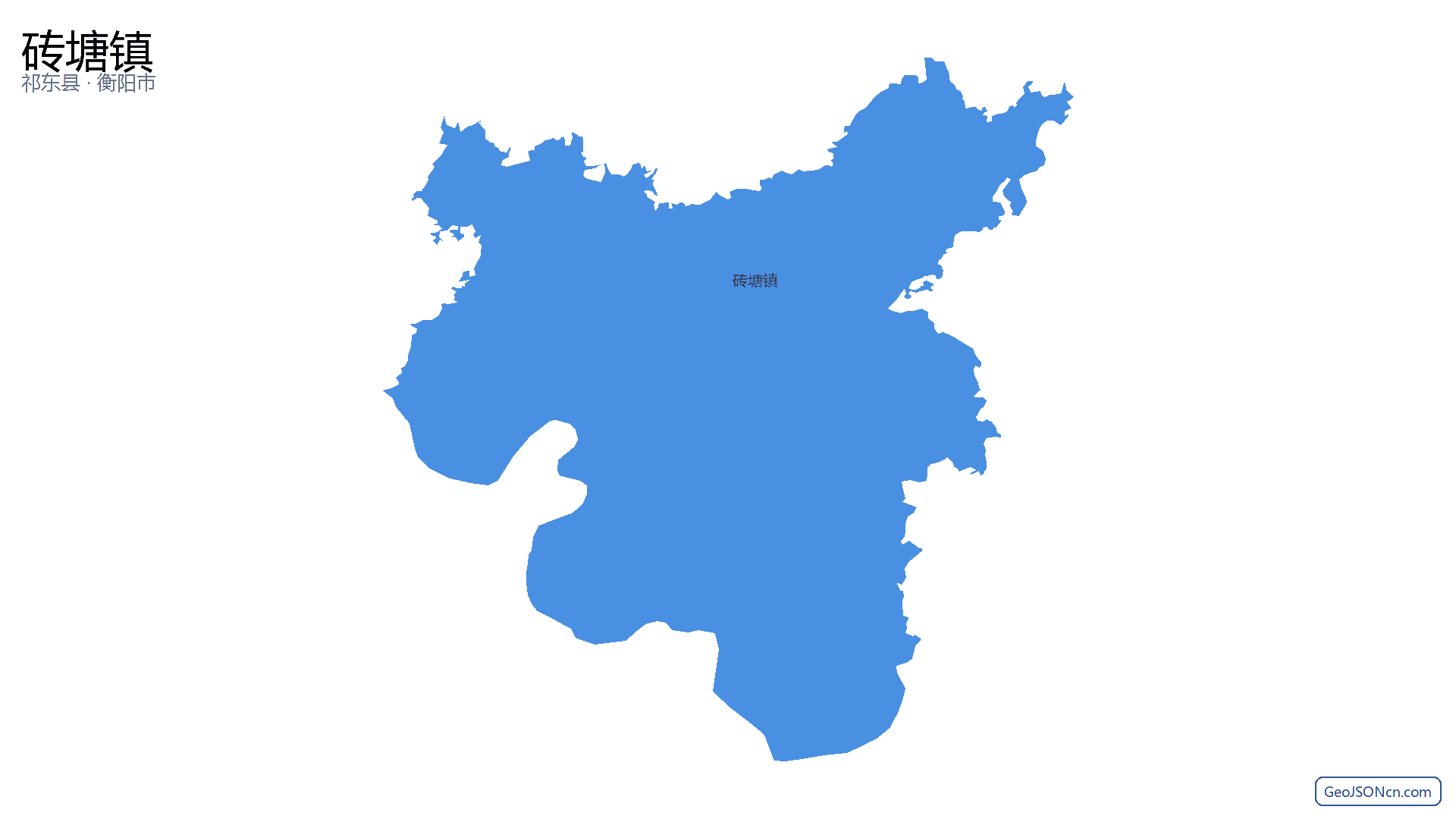 砖塘镇行政区划边界地图(祁东县·衡阳市),提供GeoJSON、SHP矢量边界数据下载及高清地图大图(PNG/JPG) - GeoJSONcn.com