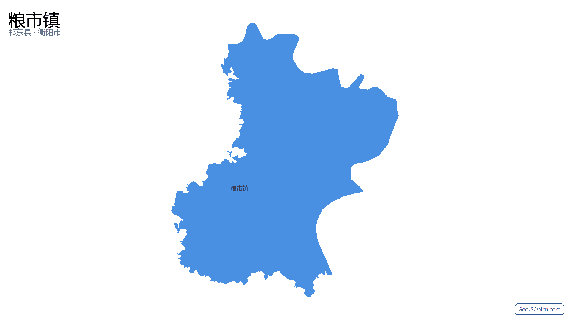 粮市镇行政区划边界地图(祁东县·衡阳市),提供GeoJSON、SHP矢量边界数据下载及高清地图大图(PNG/JPG) - GeoJSONcn.com