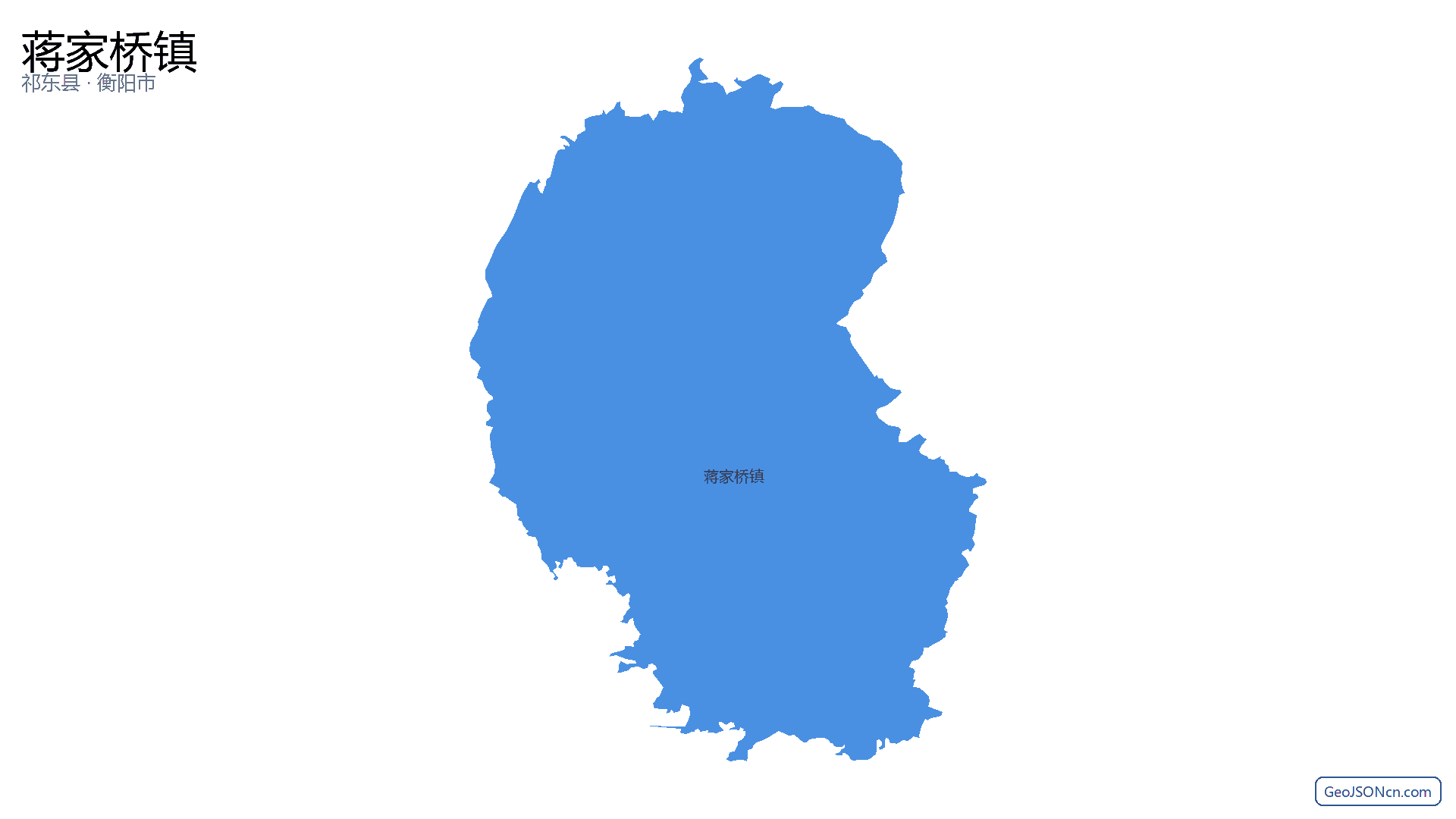 蒋家桥镇行政区划边界地图（祁东县·衡阳市）,提供GeoJSON、SHP矢量边界数据下载及高清地图大图(PNG/JPG) - GeoJSONcn.com