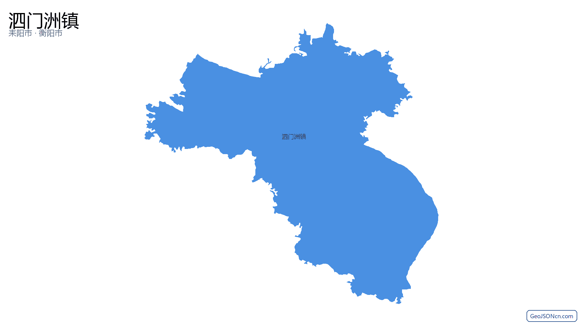 泗门洲镇行政区划边界地图（耒阳市·衡阳市）,提供GeoJSON、SHP矢量边界数据下载及高清地图大图(PNG/JPG) - GeoJSONcn.com