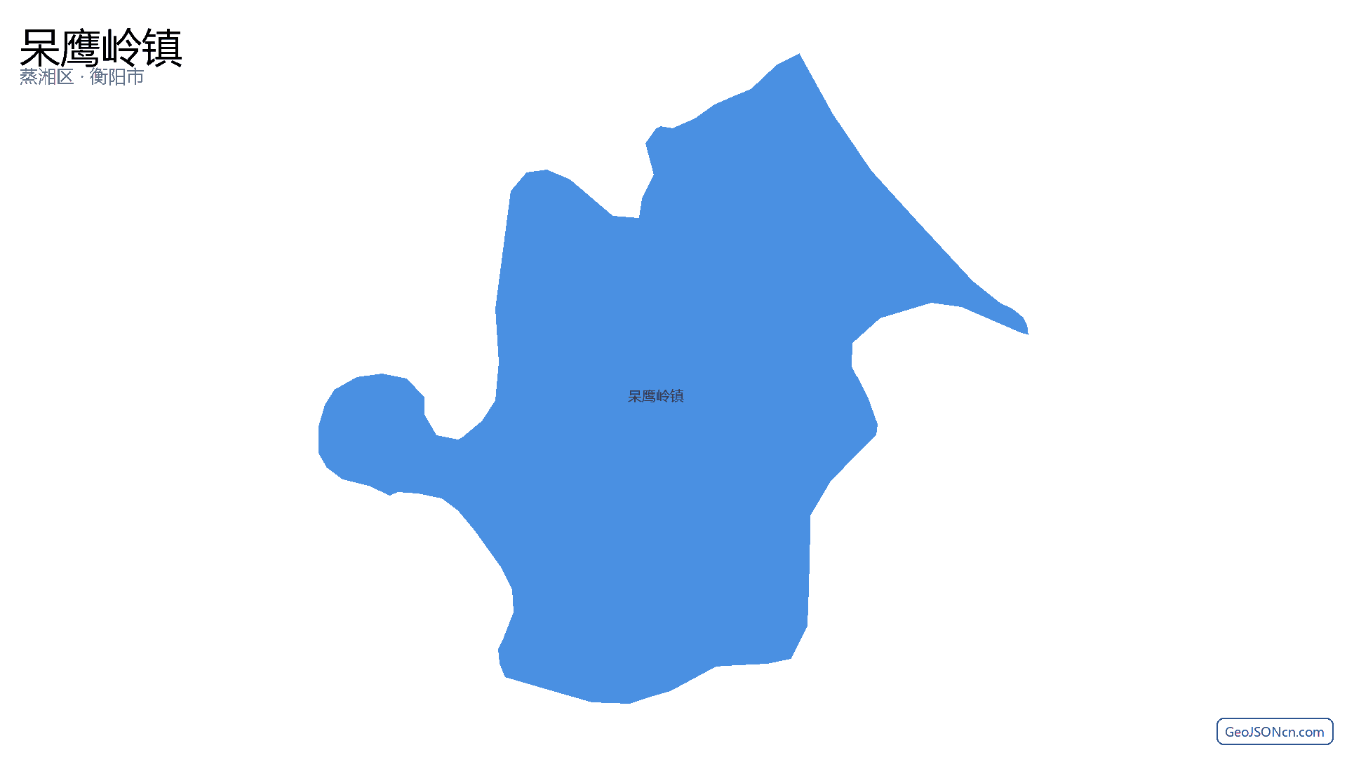 呆鹰岭镇行政区划边界地图(蒸湘区·衡阳市),提供GeoJSON、SHP矢量边界数据下载及高清地图大图(PNG/JPG) - GeoJSONcn.com