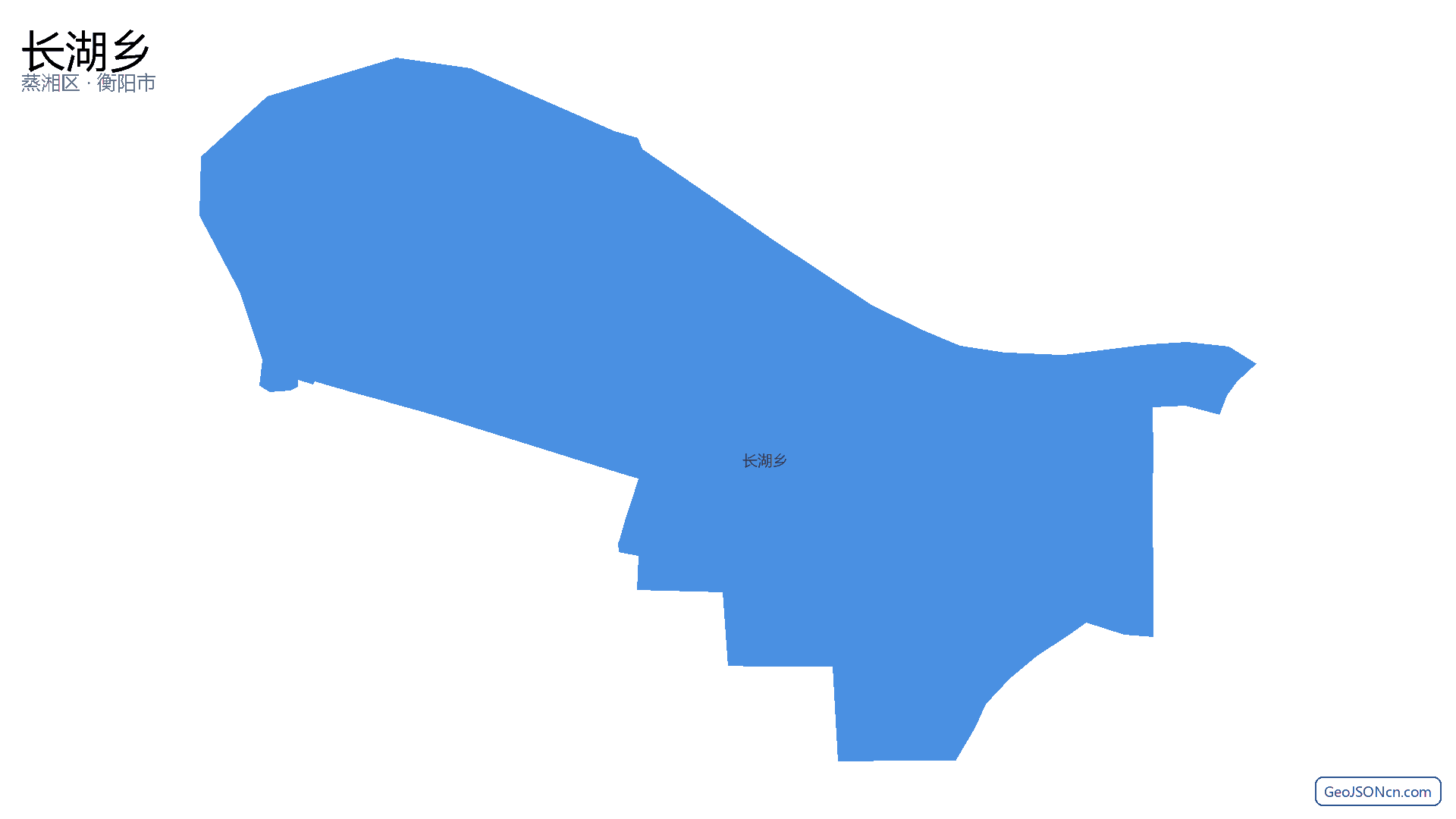 长湖乡行政区划边界地图（蒸湘区·衡阳市）,提供GeoJSON、SHP矢量边界数据下载及高清地图大图(PNG/JPG) - GeoJSONcn.com