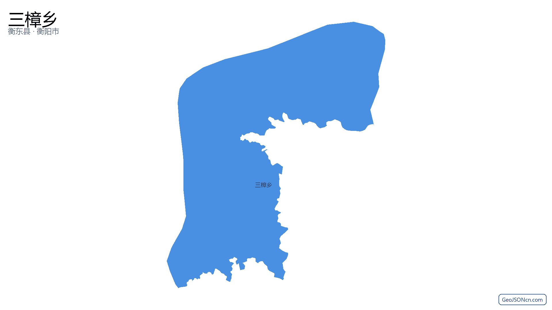 三樟乡行政区划边界地图（衡东县·衡阳市）,提供GeoJSON、SHP矢量边界数据下载及高清地图大图(PNG/JPG) - GeoJSONcn.com