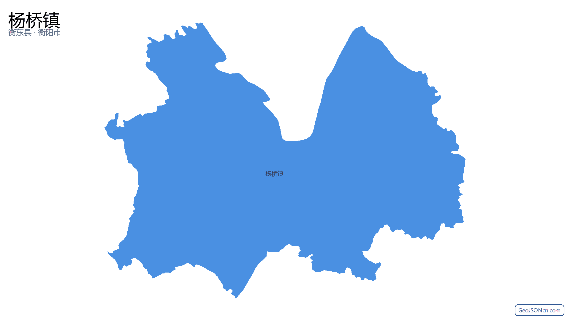 杨桥镇行政区划边界地图（衡东县·衡阳市）,提供GeoJSON、SHP矢量边界数据下载及高清地图大图(PNG/JPG) - GeoJSONcn.com