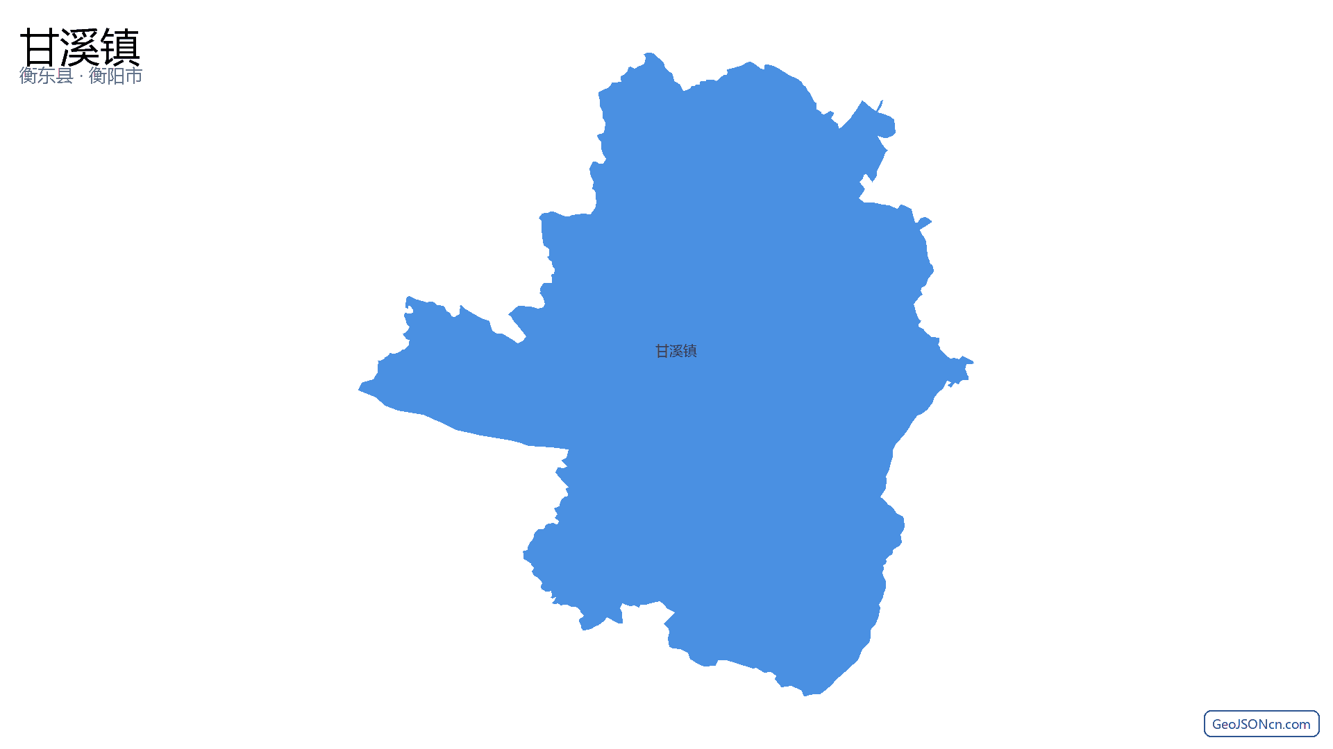 甘溪镇行政区划边界地图（衡东县·衡阳市）,提供GeoJSON、SHP矢量边界数据下载及高清地图大图(PNG/JPG) - GeoJSONcn.com