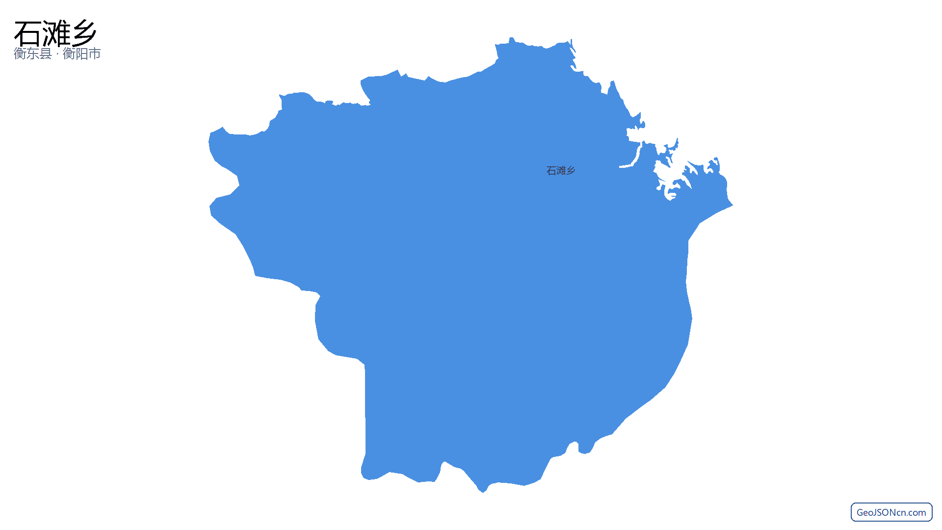 石滩乡行政区划边界地图（衡东县·衡阳市）,提供GeoJSON、SHP矢量边界数据下载及高清地图大图(PNG/JPG) - GeoJSONcn.com
