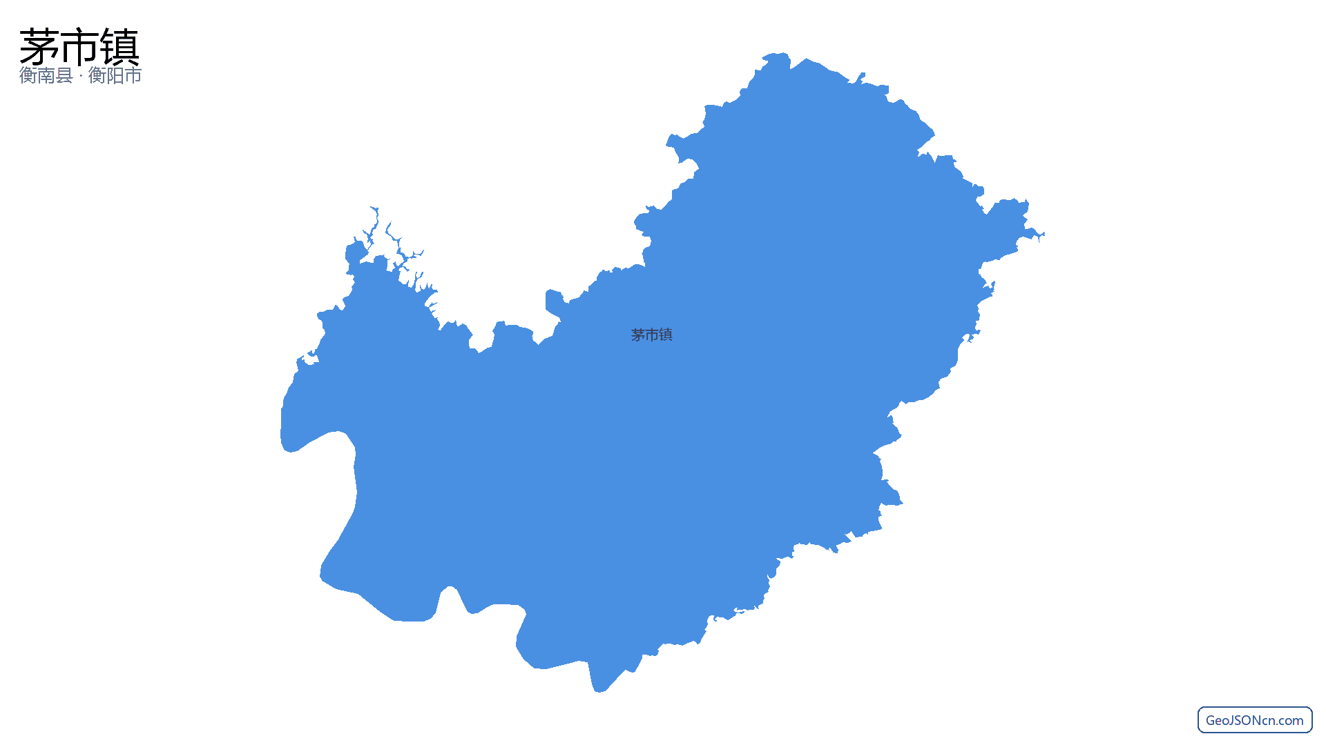 茅市镇行政区划边界地图(衡南县·衡阳市),提供GeoJSON、SHP矢量边界数据下载及高清地图大图(PNG/JPG) - GeoJSONcn.com