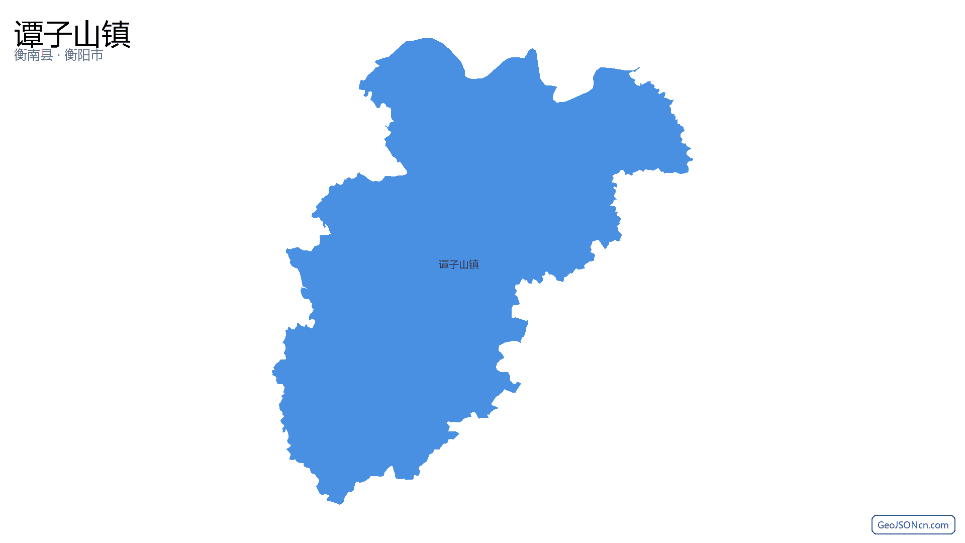 谭子山镇行政区划边界地图（衡南县·衡阳市）,提供GeoJSON、SHP矢量边界数据下载及高清地图大图(PNG/JPG) - GeoJSONcn.com
