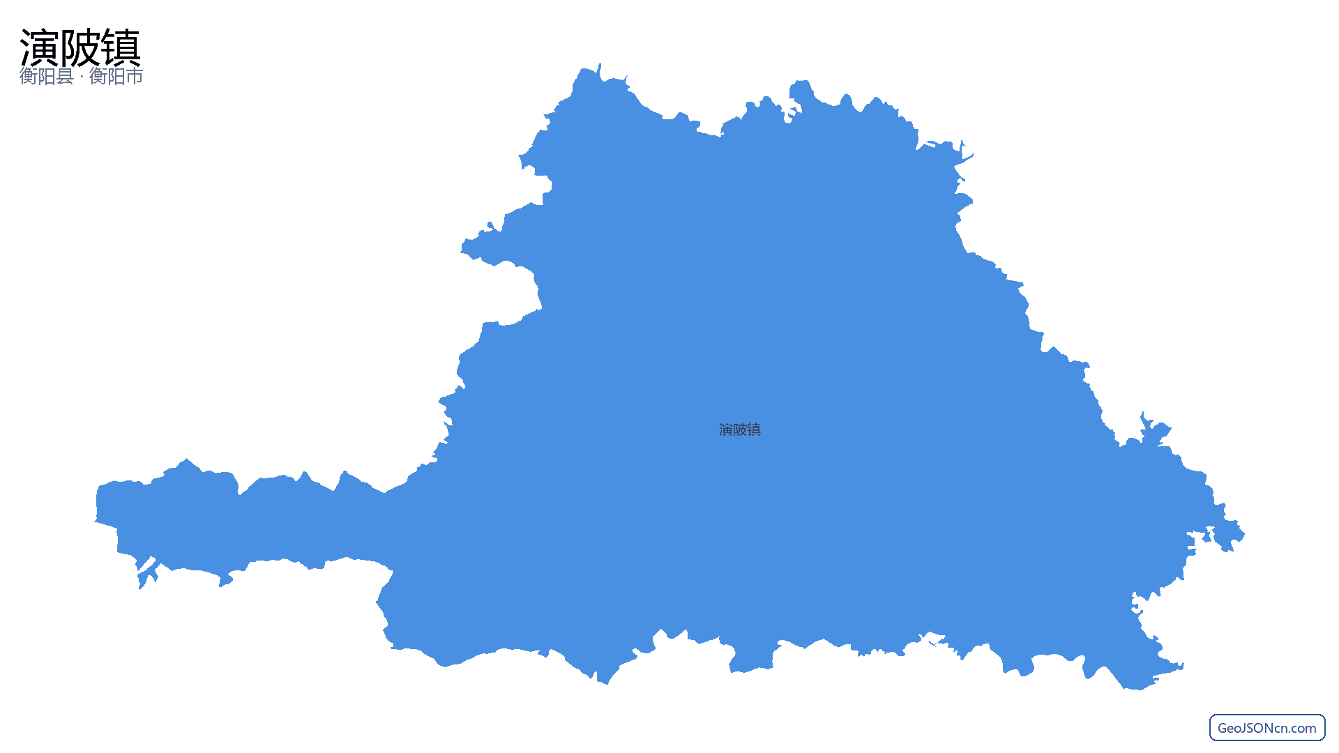 演陂镇行政区划边界地图（衡阳县·衡阳市）,提供GeoJSON、SHP矢量边界数据下载及高清地图大图(PNG/JPG) - GeoJSONcn.com