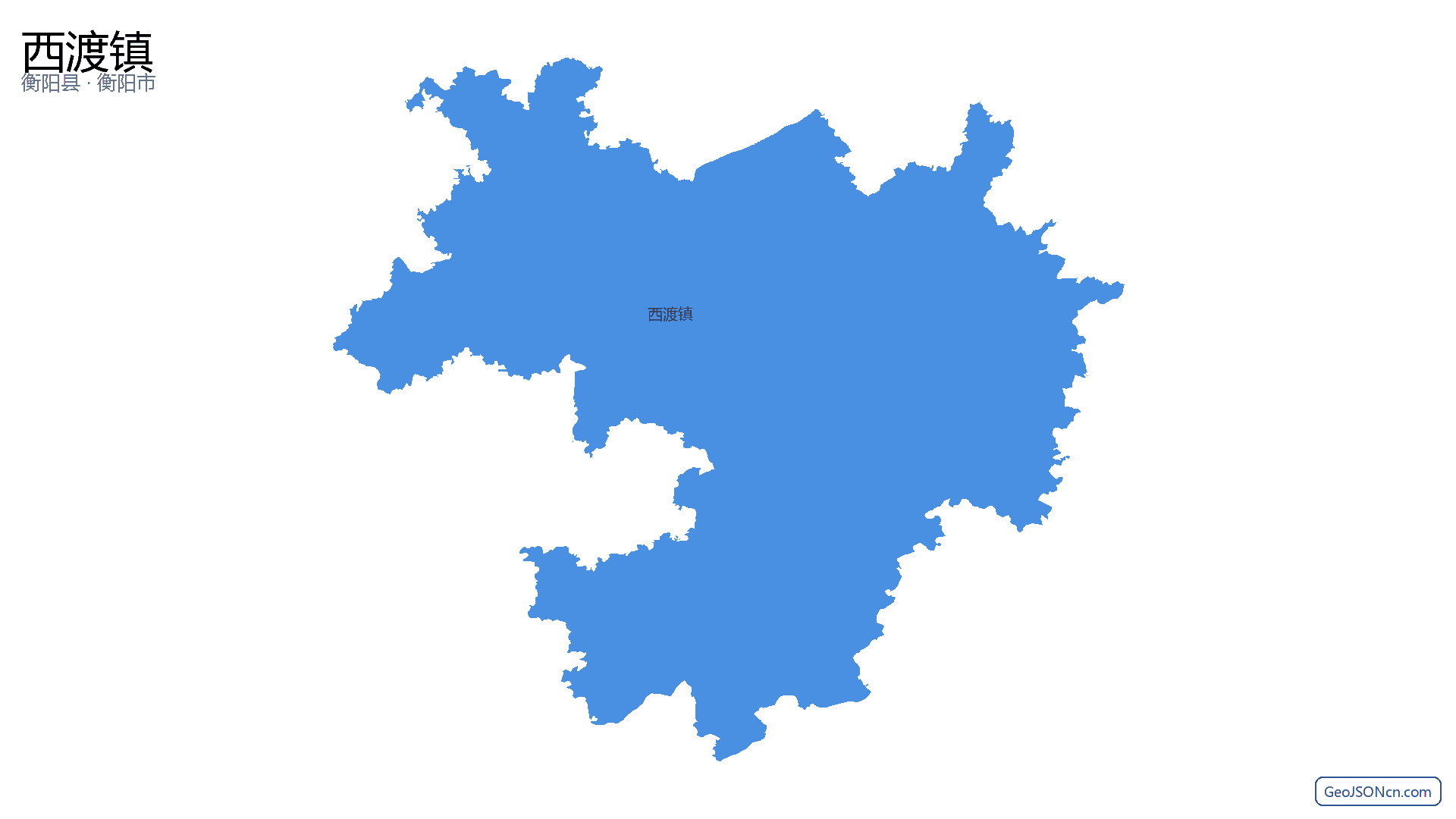 西渡镇行政区划边界地图(衡阳县·衡阳市),提供GeoJSON、SHP矢量边界数据下载及高清地图大图(PNG/JPG) - GeoJSONcn.com