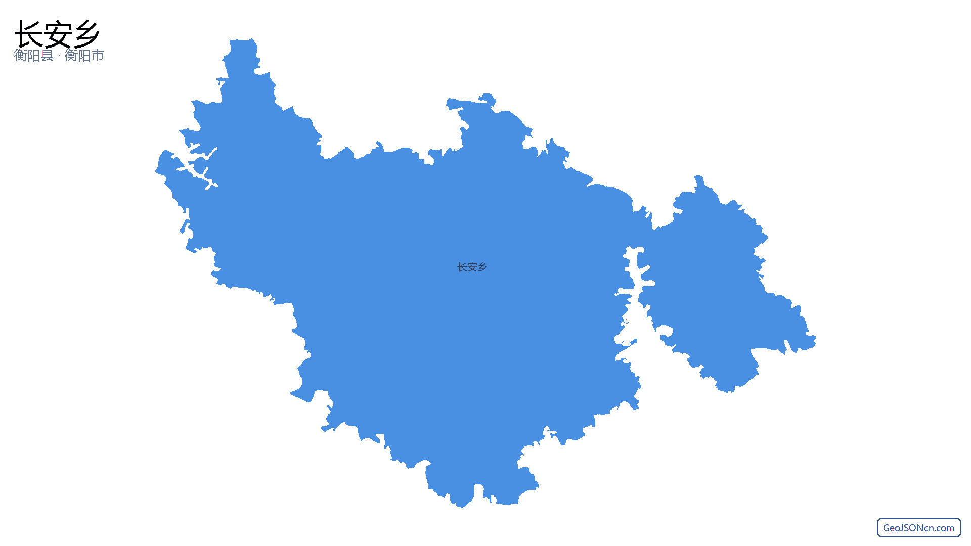 长安乡行政区划边界地图(衡阳县·衡阳市),提供GeoJSON、SHP矢量边界数据下载及高清地图大图(PNG/JPG) - GeoJSONcn.com